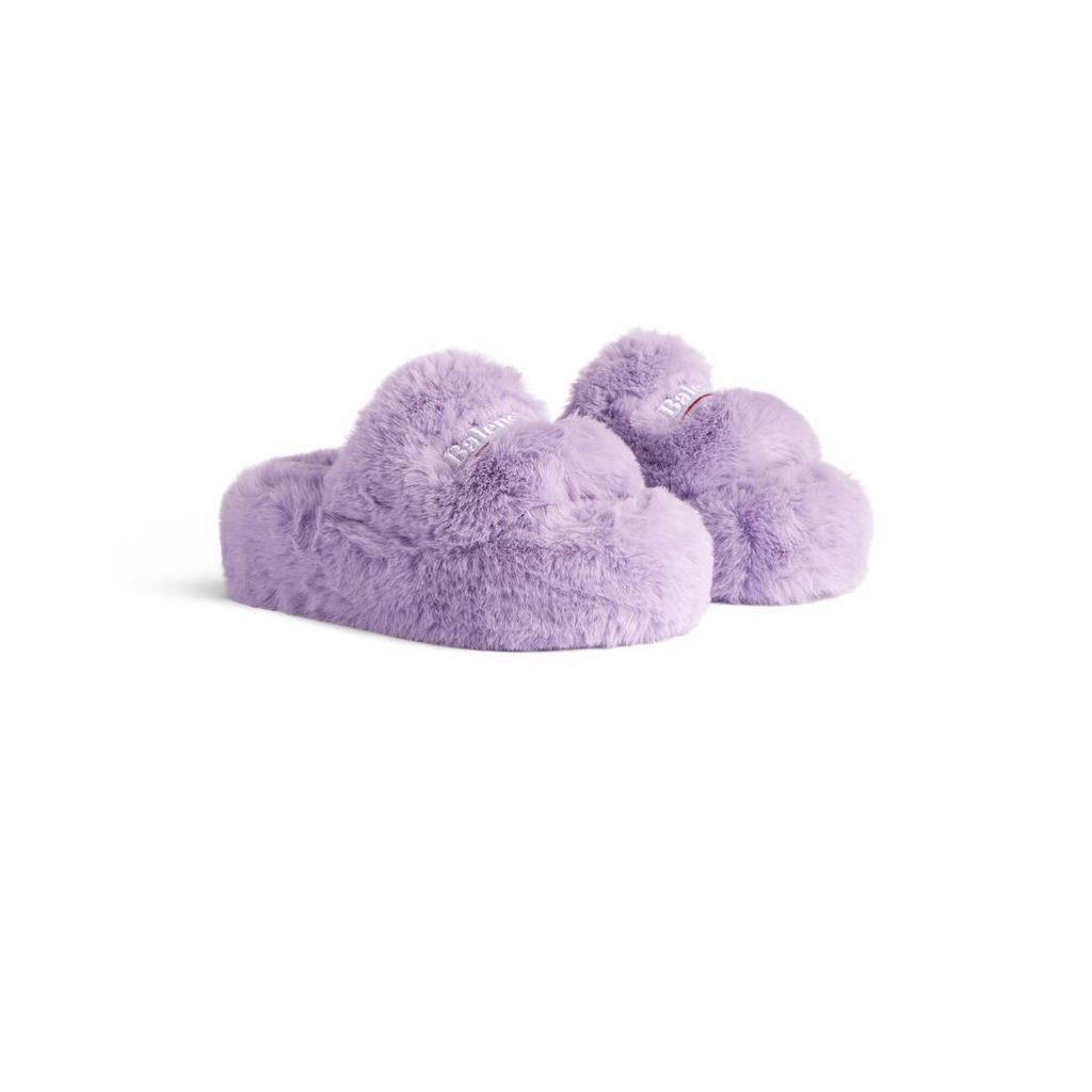 Balenciaga o1srvl11e0426 Furry Platform Sandals in Purple Size US 9 / IT 39 - 2 Thumbnail