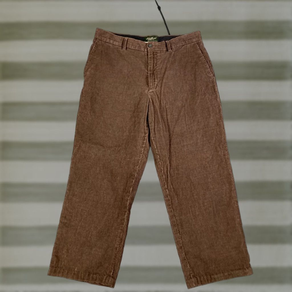 Eddie Bauer Eddie Bauer Corduroy Chino Pants Mens 35X30 Brown Classic Fit Straight Leg Size US 35 - 1 Thumbnail