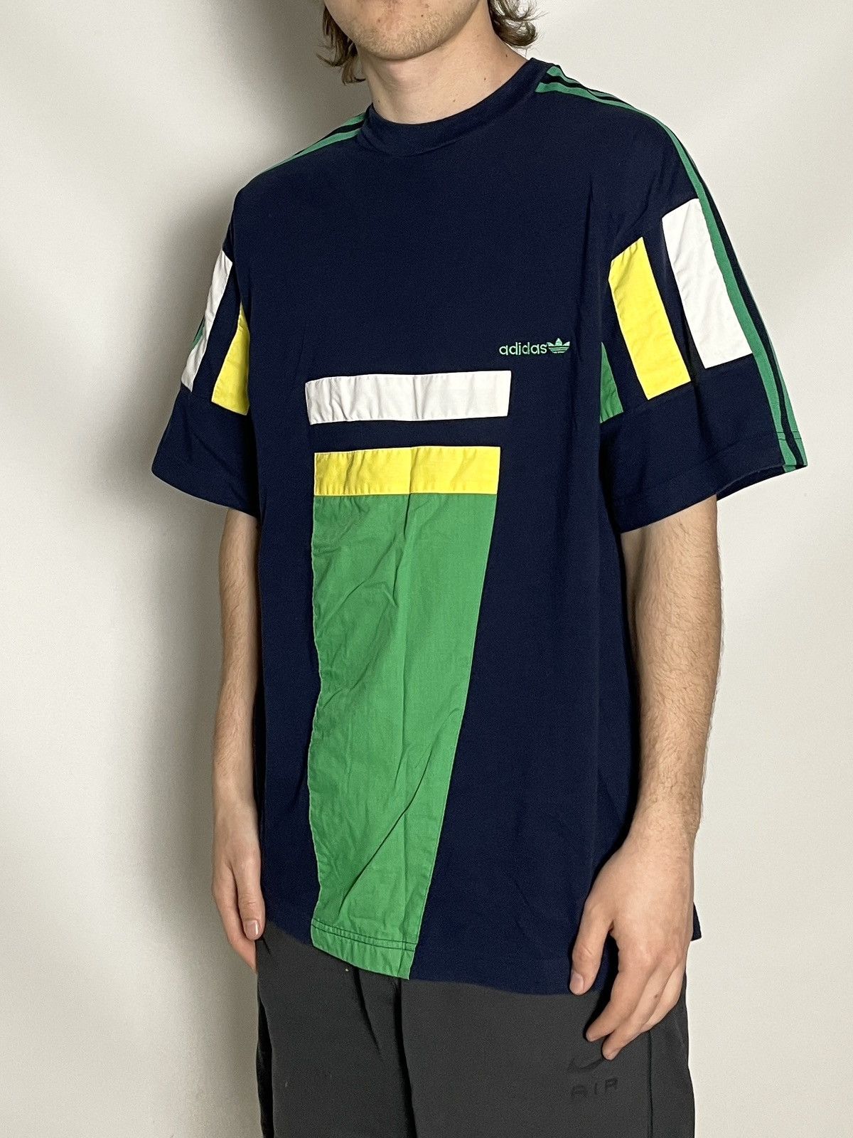 Adidas × Vintage 🦖VINTAGE 🦖 Adidas Brasil Striped Blue Jersey eqt Tee shirt Size US L / EU 52-54 / 3 - 11 Thumbnail