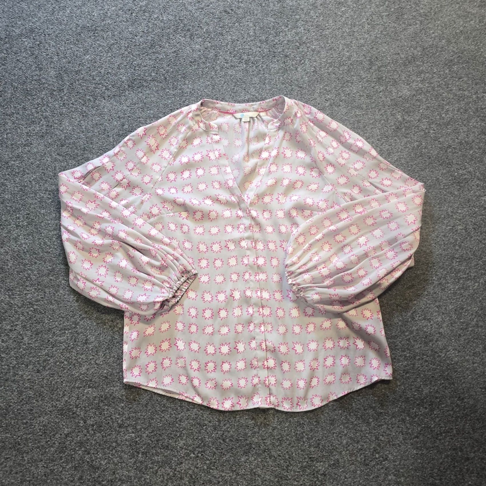 Boden Boden Top Womens Size 6 Gray Pink Button Up Long Sleeve Preppy Career Casual Shirt Womens Regular Small Genders? Size M / US 6-8 / IT 42-44 - 2 Thumbnail