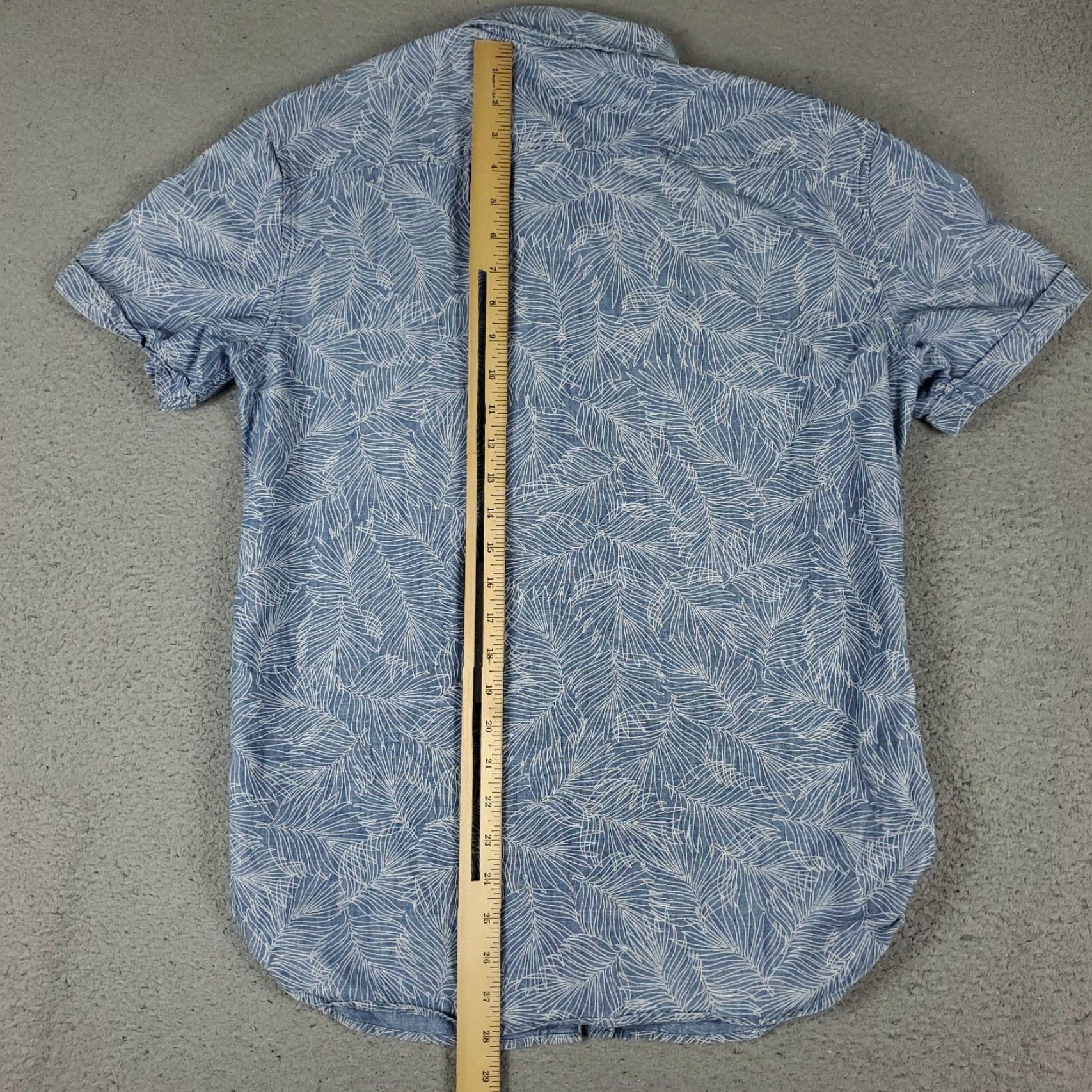 Vintage AG Adriano Goldschmied Shirt Mens Medium Blue Leaf Print Button Up Short Sleeve Size US M / EU 48-50 / 2 - 3 Thumbnail
