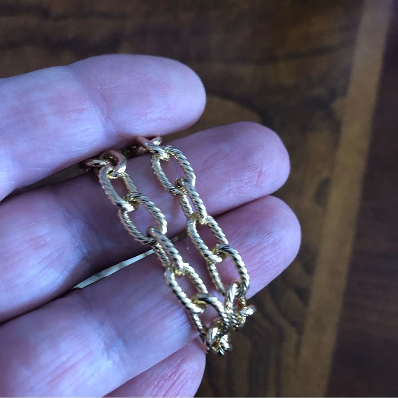Handmade Hand crafted textured link chandelier pendant necklace Size ONE SIZE - 10 Thumbnail