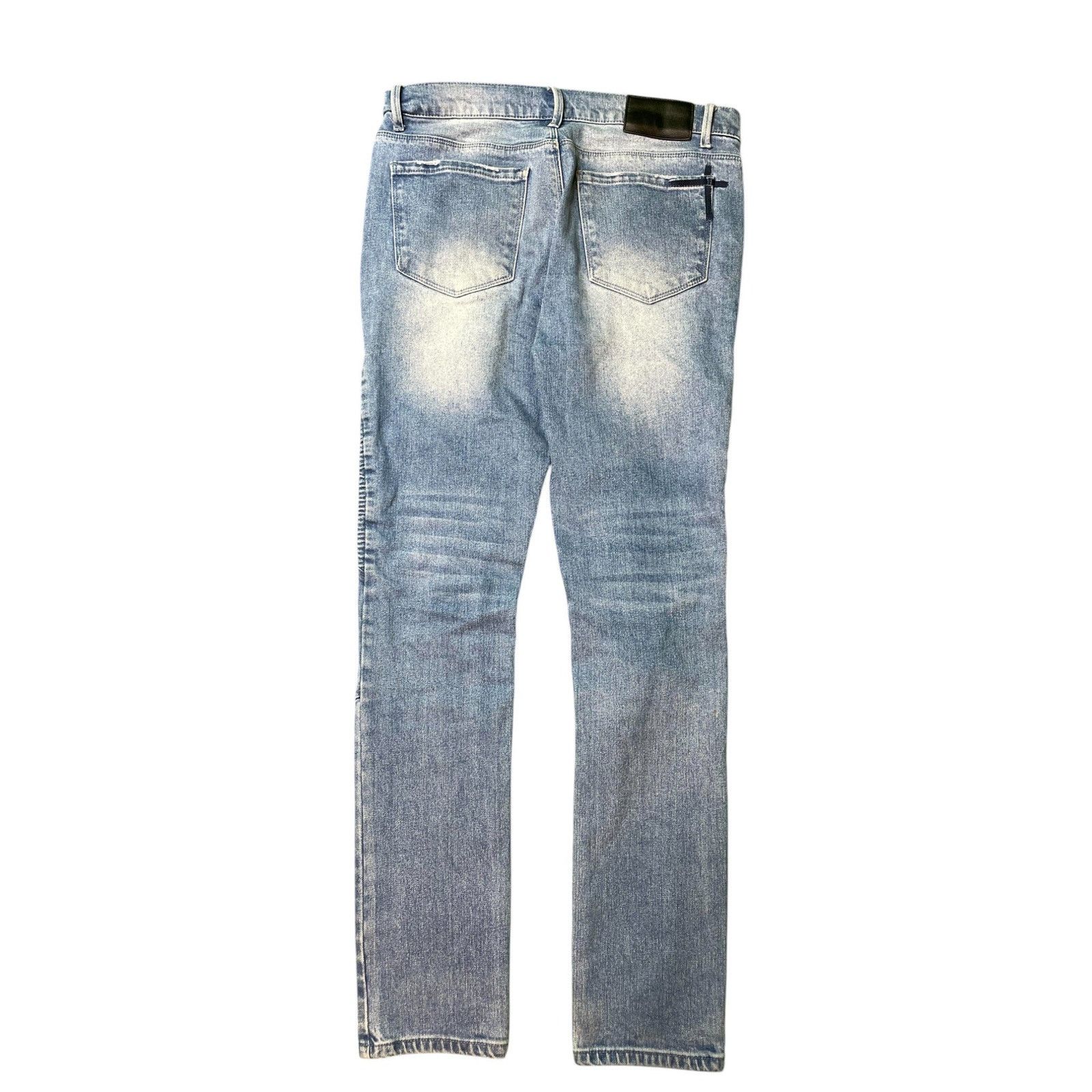 Rta RTA Zipper Knee Patch Light Wash Blue Jeans Size US 32 / EU 48 - 2 Thumbnail