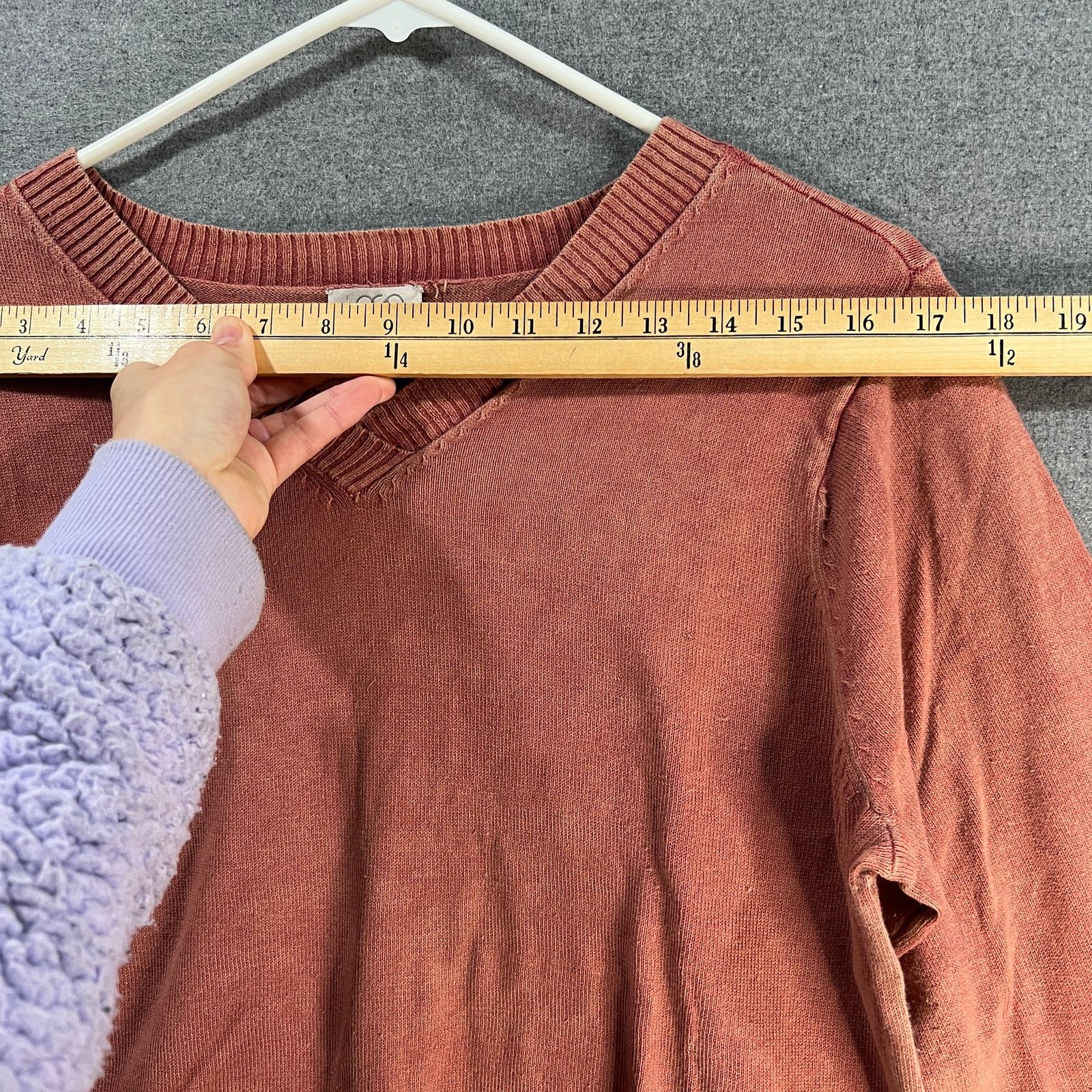 Other LOGO by Lori Goldstein Sun Faded Cotton V-Neck Sweater Size M / US 6-8 / IT 42-44 - 6 Thumbnail