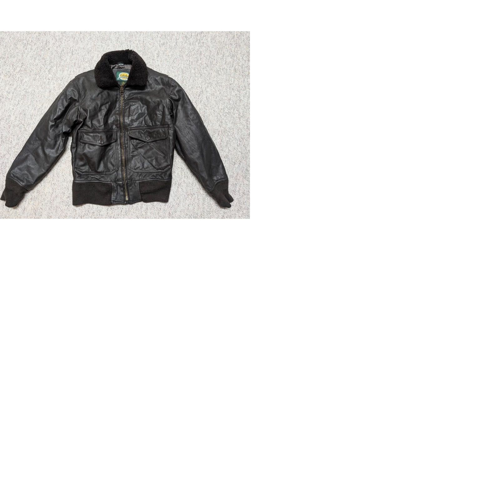Vintage VINTAGE Cabela's GOATSKIN Leather BOMBER Jacket Brown Mens S Size US S / EU 44-46 / 1 - 9 Thumbnail