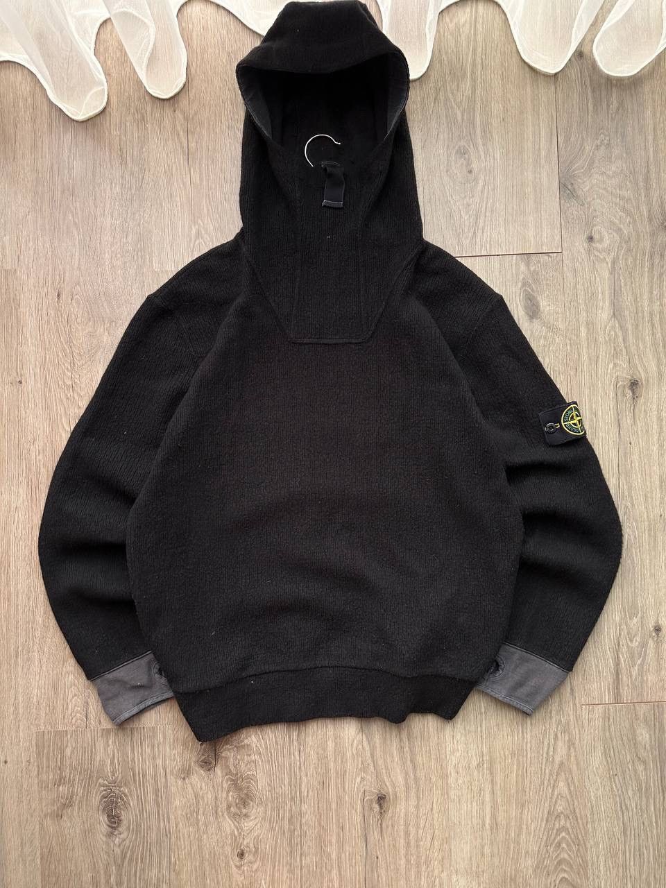 Stone Island × Vintage Vintage Stone Island Ninja Black Wool Hoodie Size US L / EU 52-54 / 3 - 2 Thumbnail