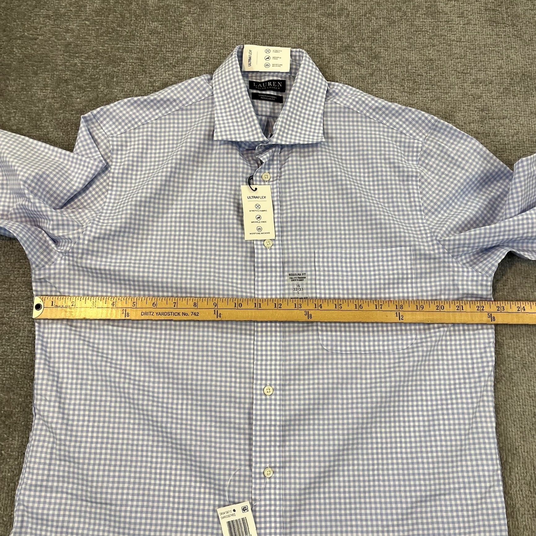 Ralph Lauren LAUREN RALPH LAUREN Dress Shirt Mens 16 Regular White Blue Plaid Button Up Black Label Size US L / EU 52-54 / 3 - 6 Thumbnail