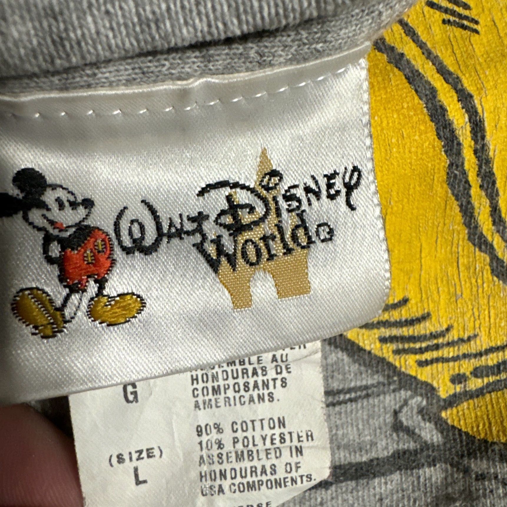 Disney VINTAGE 90s Mickey Mouse Walt Disney World Grey T-Shirt Large Size US L / EU 52-54 / 3 - 5 Thumbnail