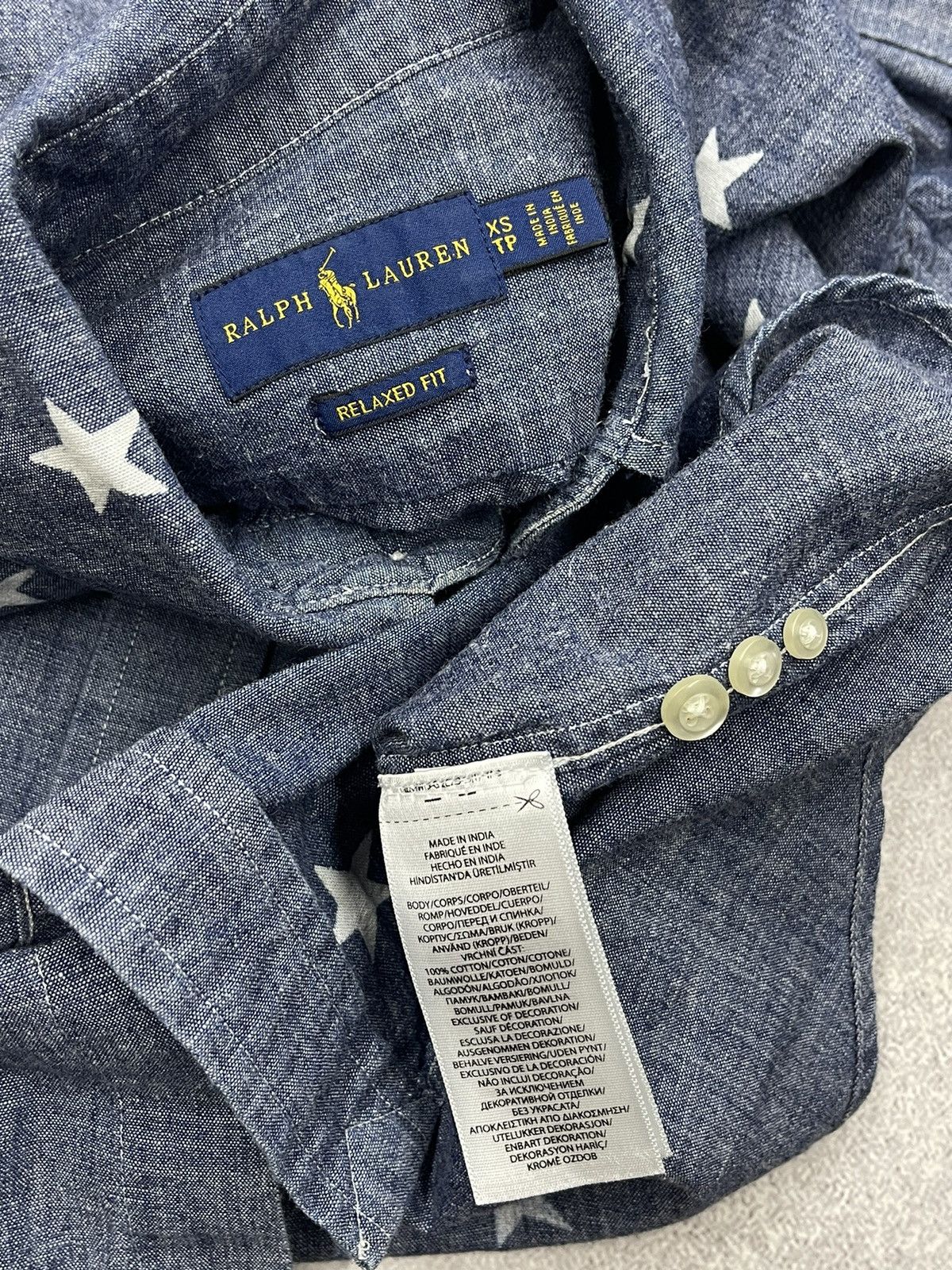 Polo Ralph Lauren Mens Polo Ralph Lauren Shirt Blue Full Star Print Y2K Size S Size US S / EU 44-46 / 1 - 7 Thumbnail
