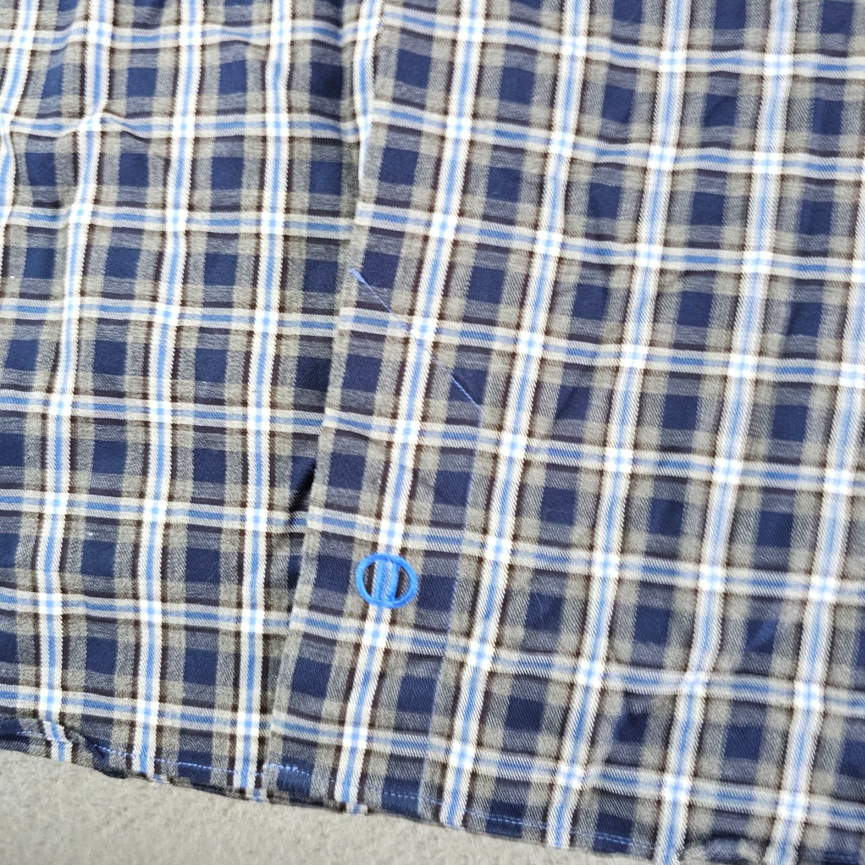 David Donahue David Donahue Dress Shirt Mens XL Blue Check Twill Cotton Long Sleeve Size 46R - 7 Thumbnail