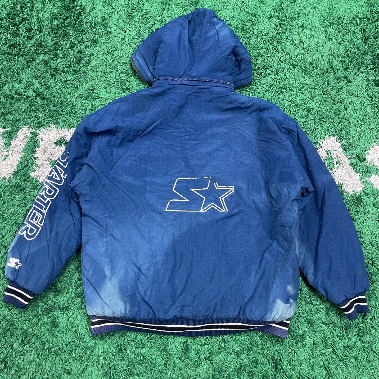 Starter × Vintage Vintage 90s Starter Puffer Parka Jacket blue grunge Medium Size US M / EU 48-50 / 2 - 9 Thumbnail