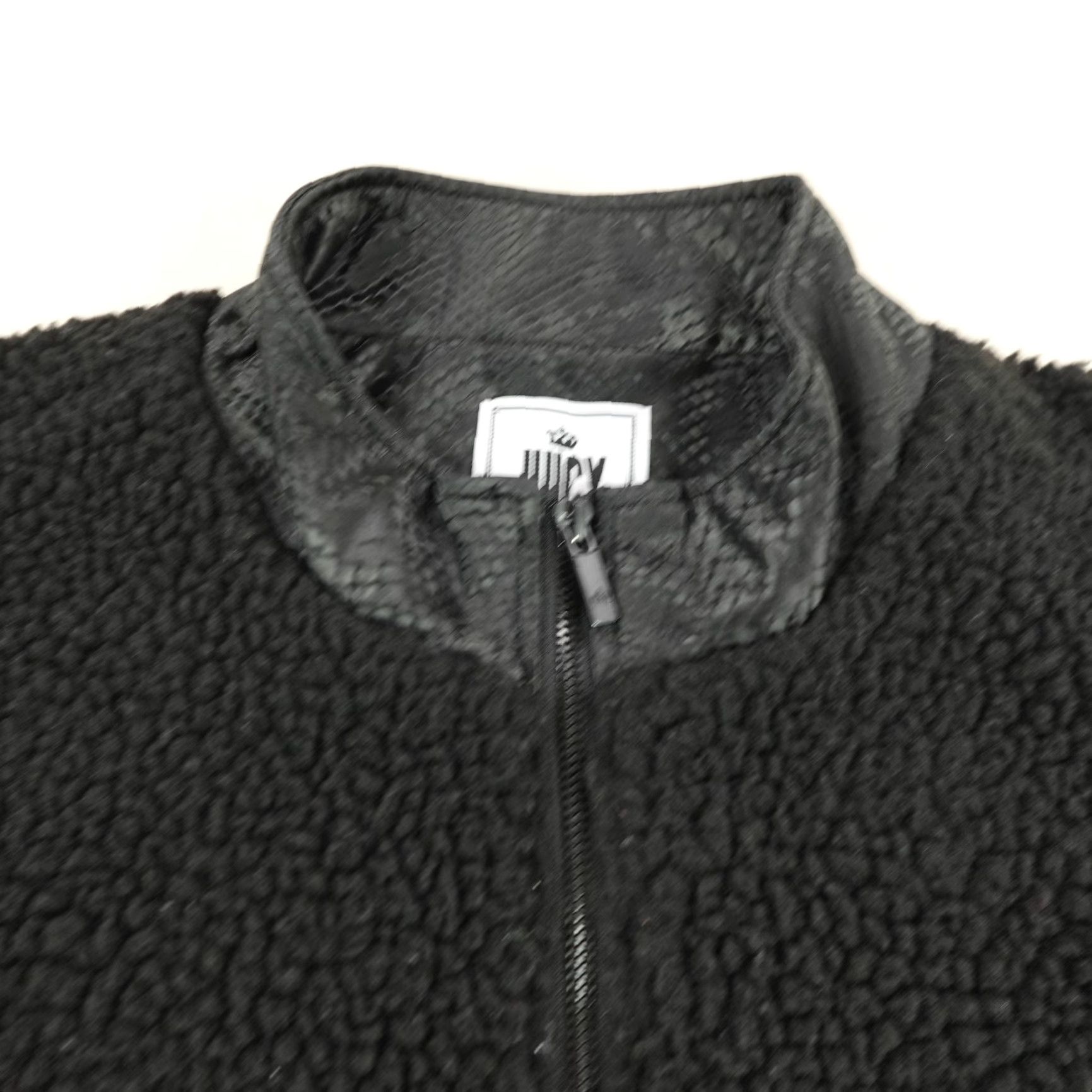 Juicy Couture Juicy Couture Jacket Womens 2XL Black Sherpa Snakeskin Print Solid Logo Zipper Full Zip Pockets Basic Jacket 2XL Womens Size XXL / US 16-18 / IT 52-54 - 2 Thumbnail