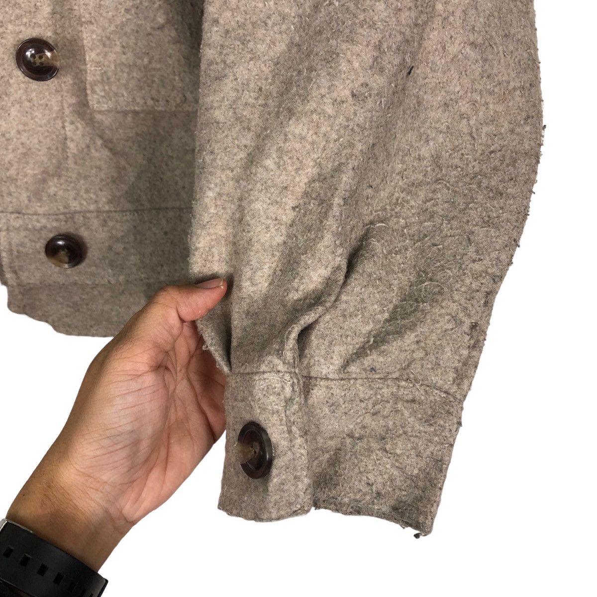 Japanese Brand 🔥Cropped Wool Biker Jacket Big Pocket Issey Miyake Size US M / EU 48-50 / 2 - 15 Thumbnail
