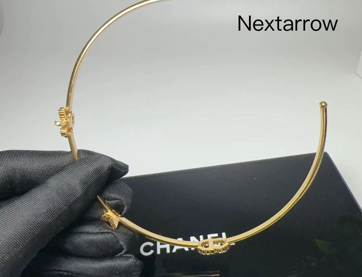 Dior Dior letter with diamond gold choker collar Size ONE SIZE - 2 Thumbnail
