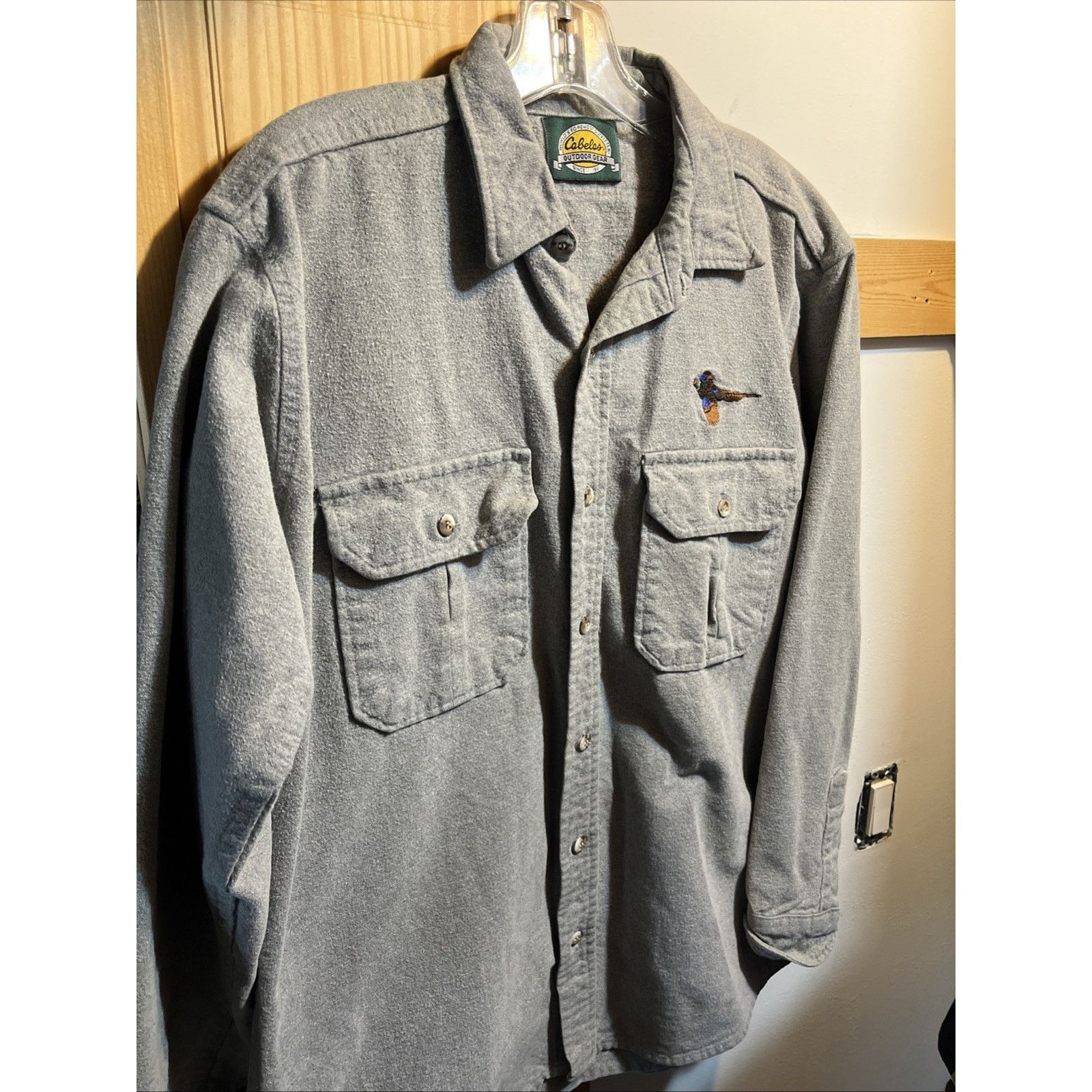 Cabelas VTG Cabelas Shirt Large Gray Chamois Hunting Pheasant Logo Size US L / EU 52-54 / 3 - 2 Thumbnail