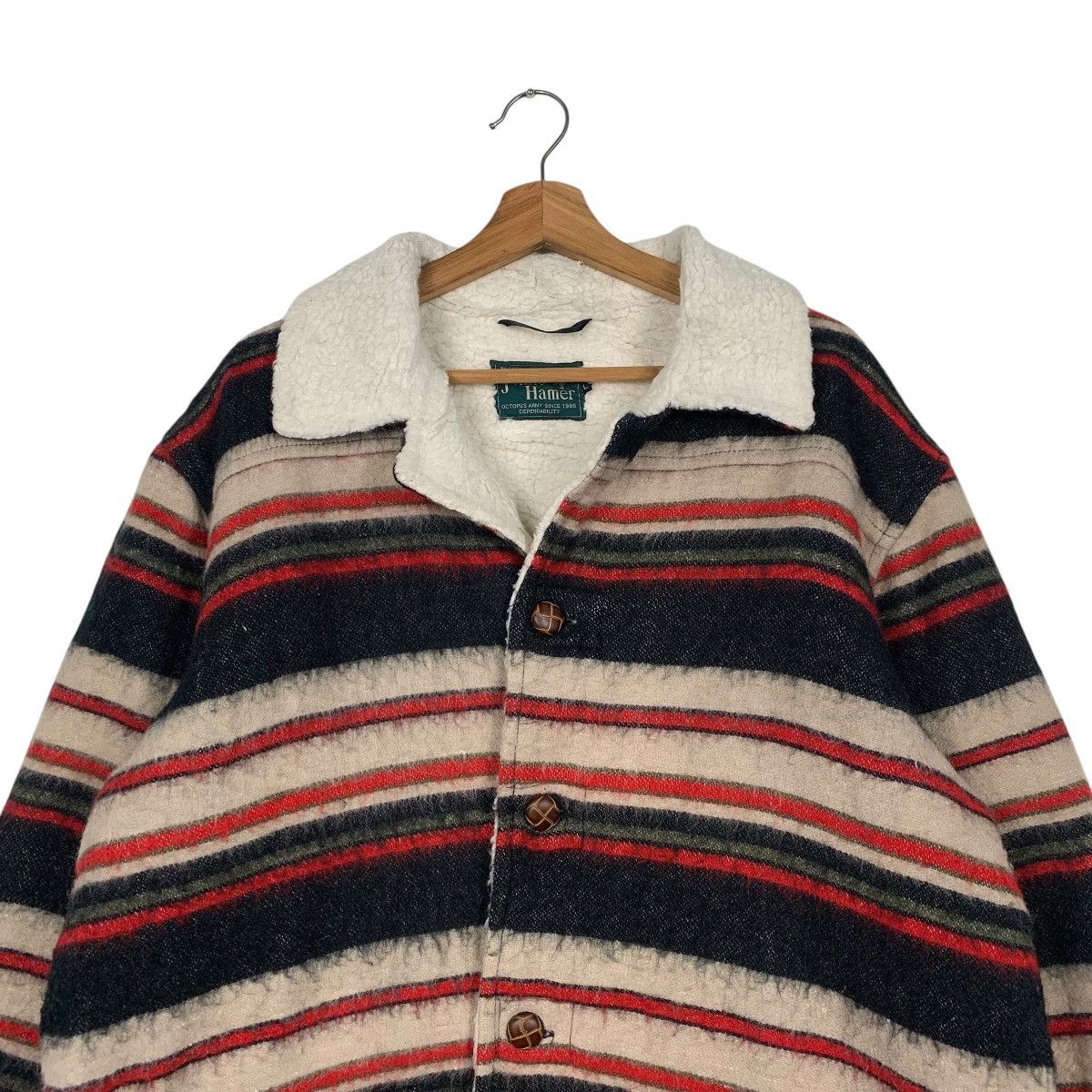 Japanese Brand Johns Hamer Octopus Army Stripe Wool Jacket Size US L / EU 52-54 / 3 - 2 Thumbnail
