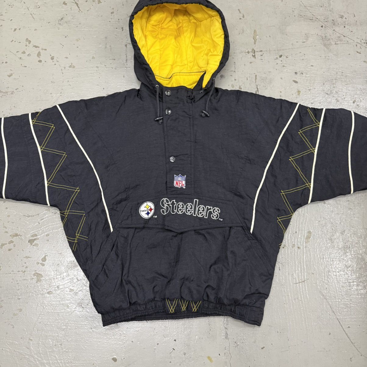 NFL VTG 90s Starter NFL Pittsburgh Steelers Logo Pullover Jacket Size US L / EU 52-54 / 3 - 7 Thumbnail
