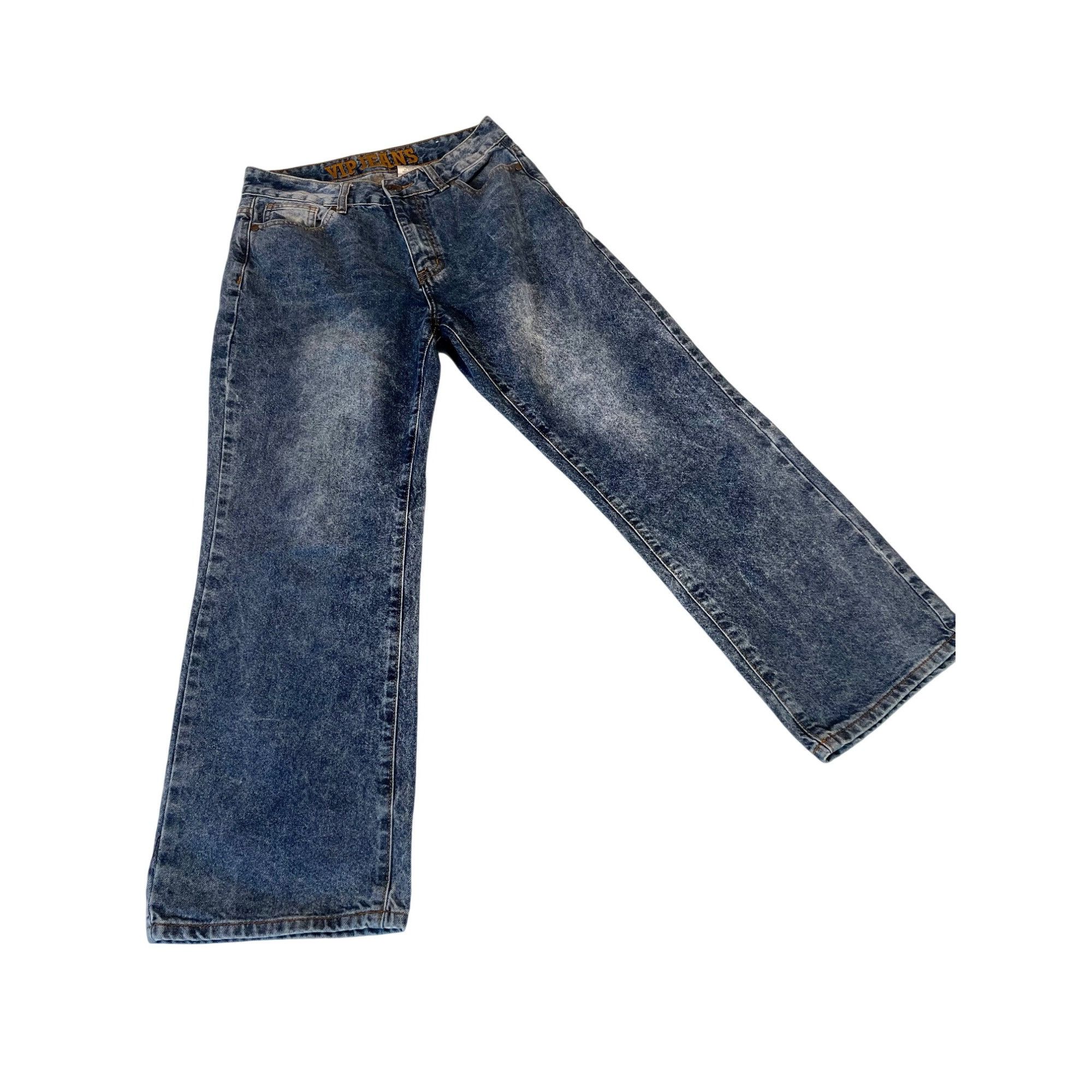 Vintage Vintage VIP Jeans Wide-Leg Denim Size 5/25 Blue Wash Retro S Size 25" / US 0 / IT 36 - 2 Thumbnail
