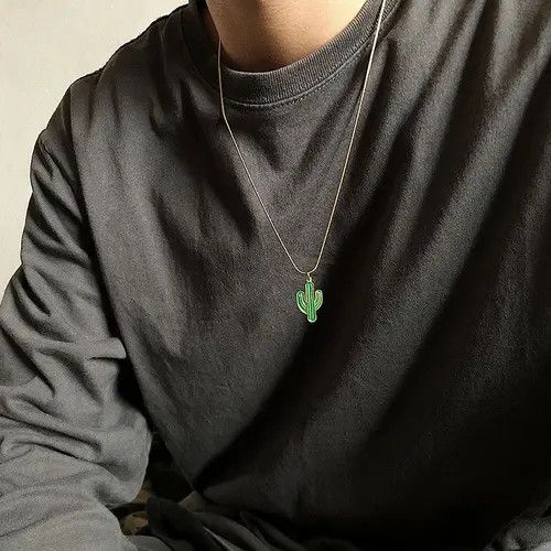 Other Cactus Pendant Silver Necklace Size ONE SIZE - 4 Thumbnail