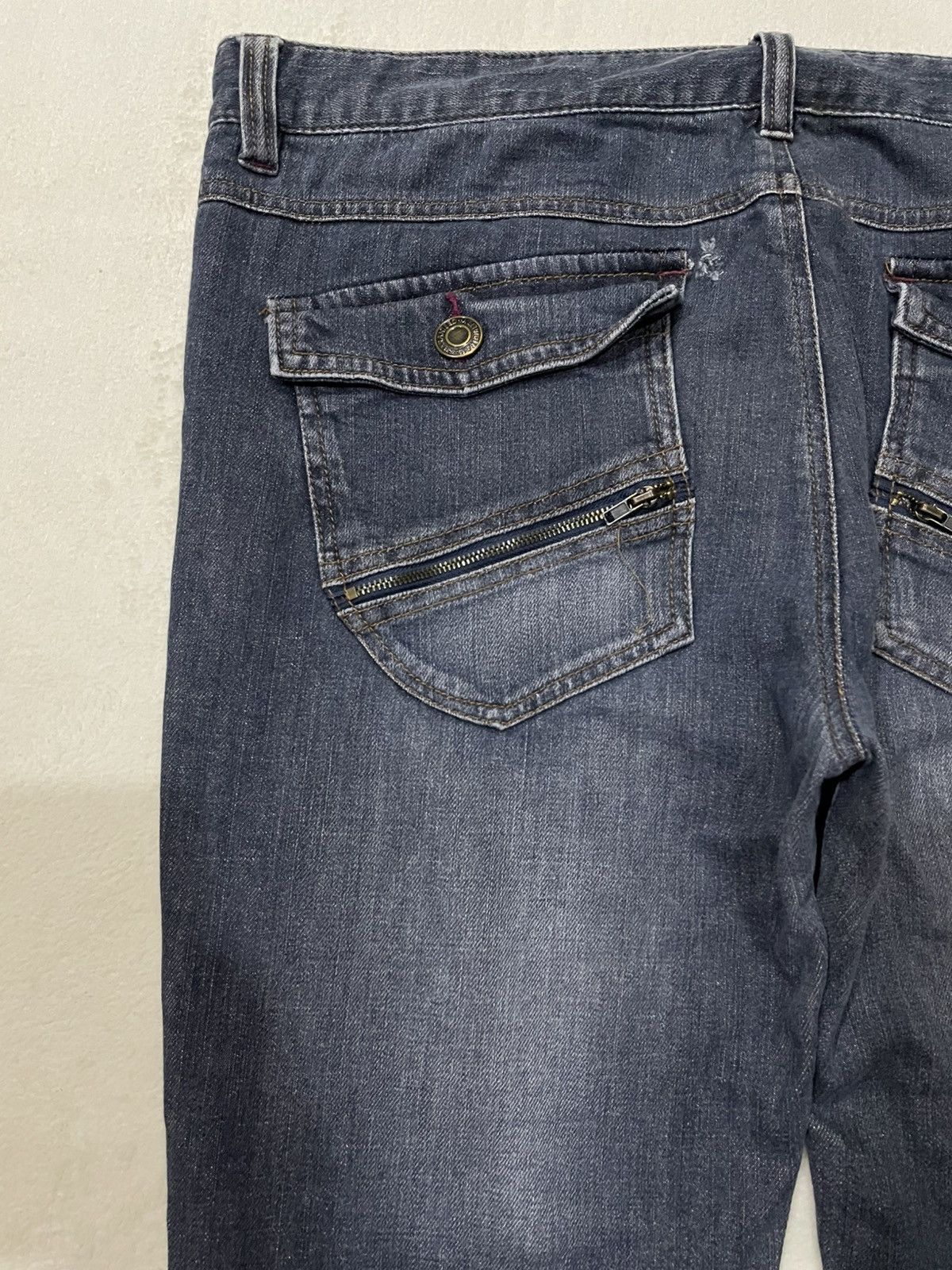 Japanese Brand Vintage Faded Distress Dark Blue Jeans Size US 38 / EU 54 - 17 Thumbnail