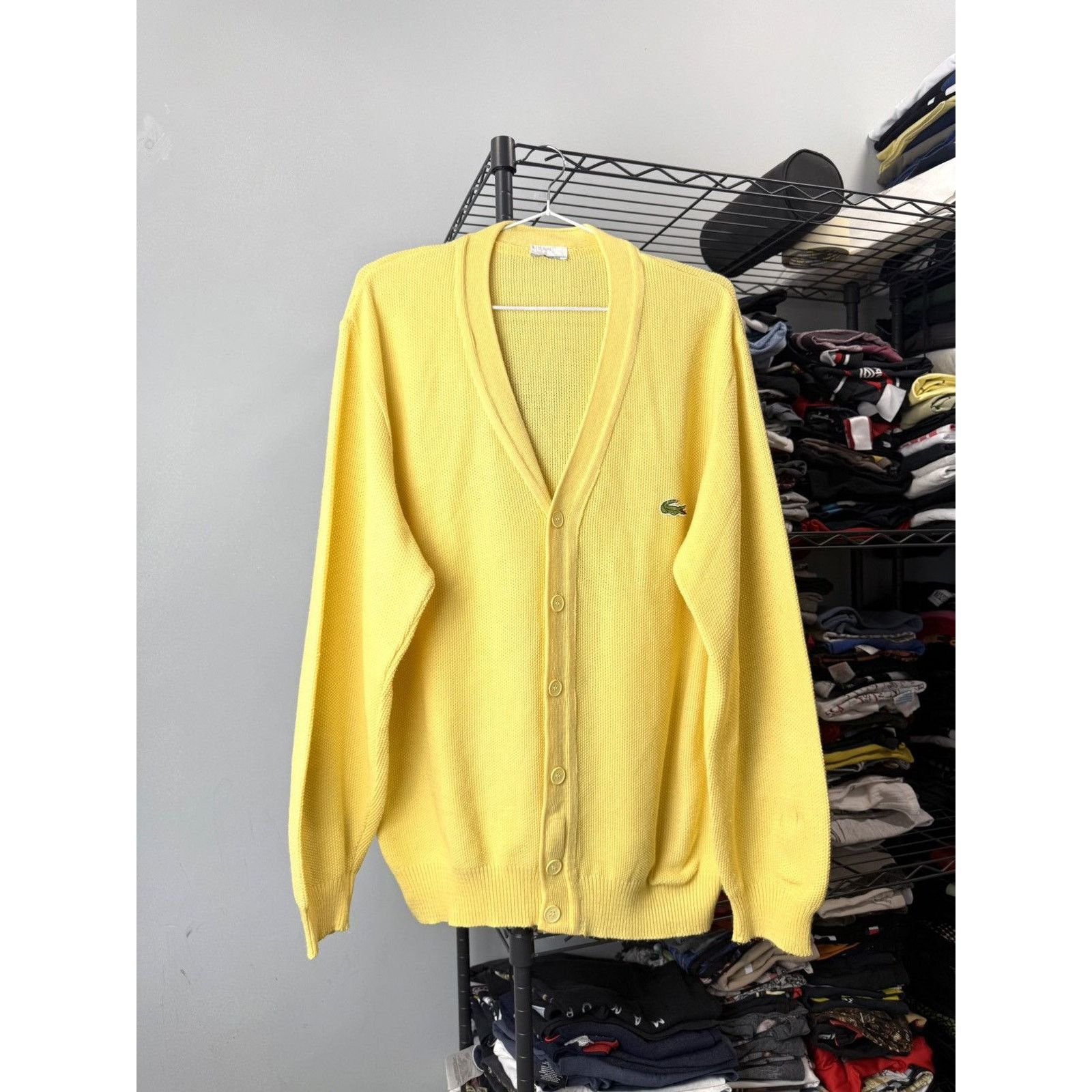 Lacoste 80-90’s Vintage Lacoste Cardigan Knit Sweater Hype Coogi Size US L / EU 52-54 / 3 - 1 Thumbnail