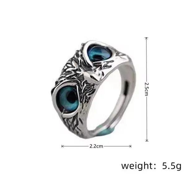 Other Blue Eyed Owl Design Ring Size ONE SIZE - 2 Thumbnail
