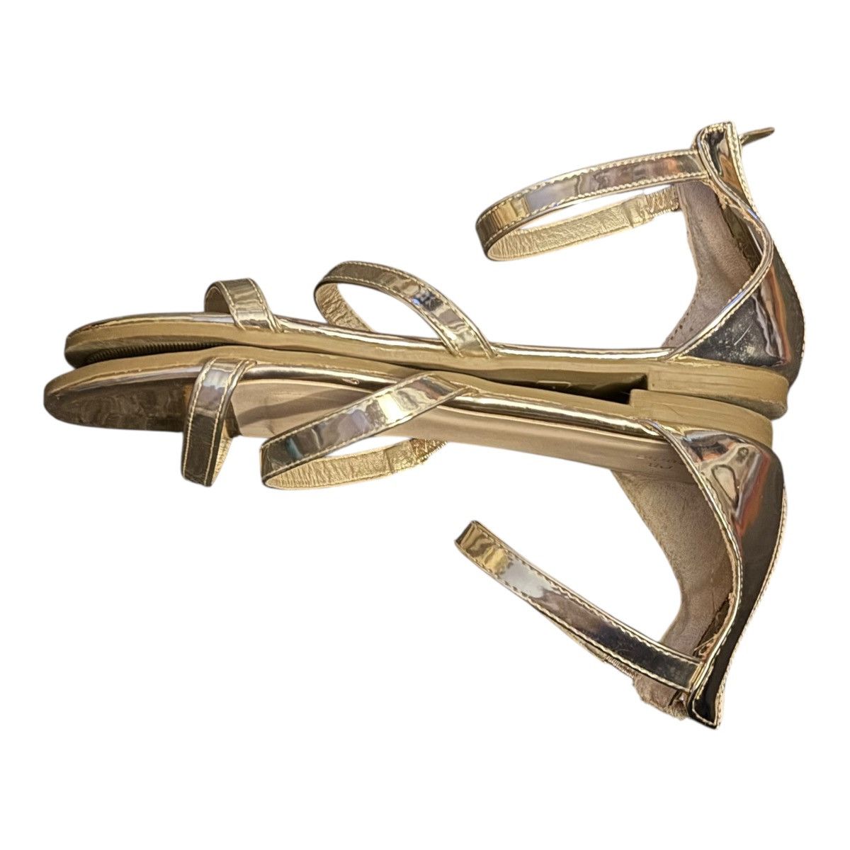 Other DB Studio metallic gold ankle strap sandals Size US 9 / IT 39 - 4 Thumbnail