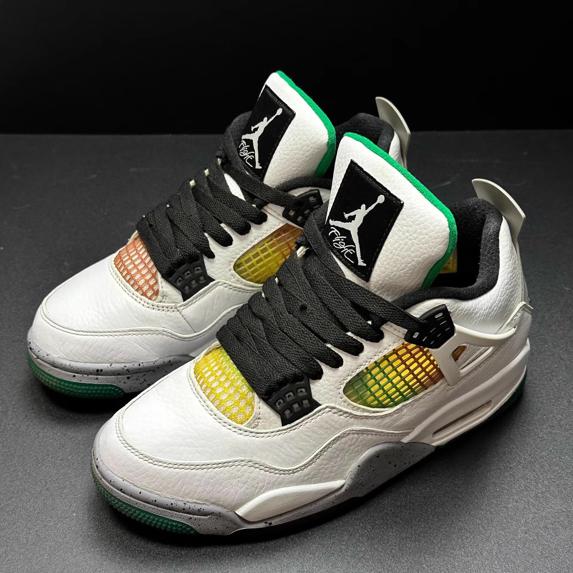 Nike Air Jordan 4 White Green Ｑ20 Size US 5.5 / EU 38 - 1 Thumbnail