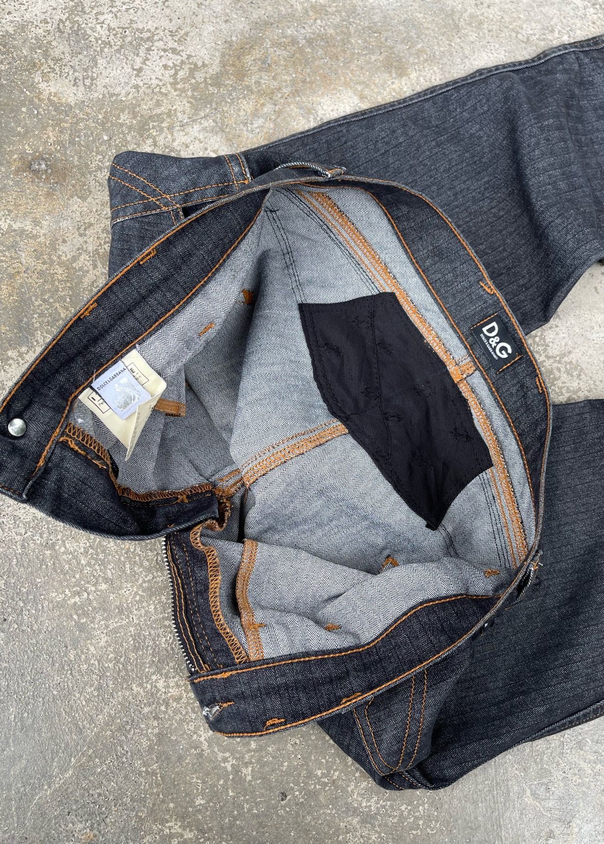 Dolce & Gabbana 🔥S/S 2003 DOLCE & GABBANA ASYMMETRICAL POCKET DENIM JEANS Size US 30 / EU 46 - 15 Thumbnail