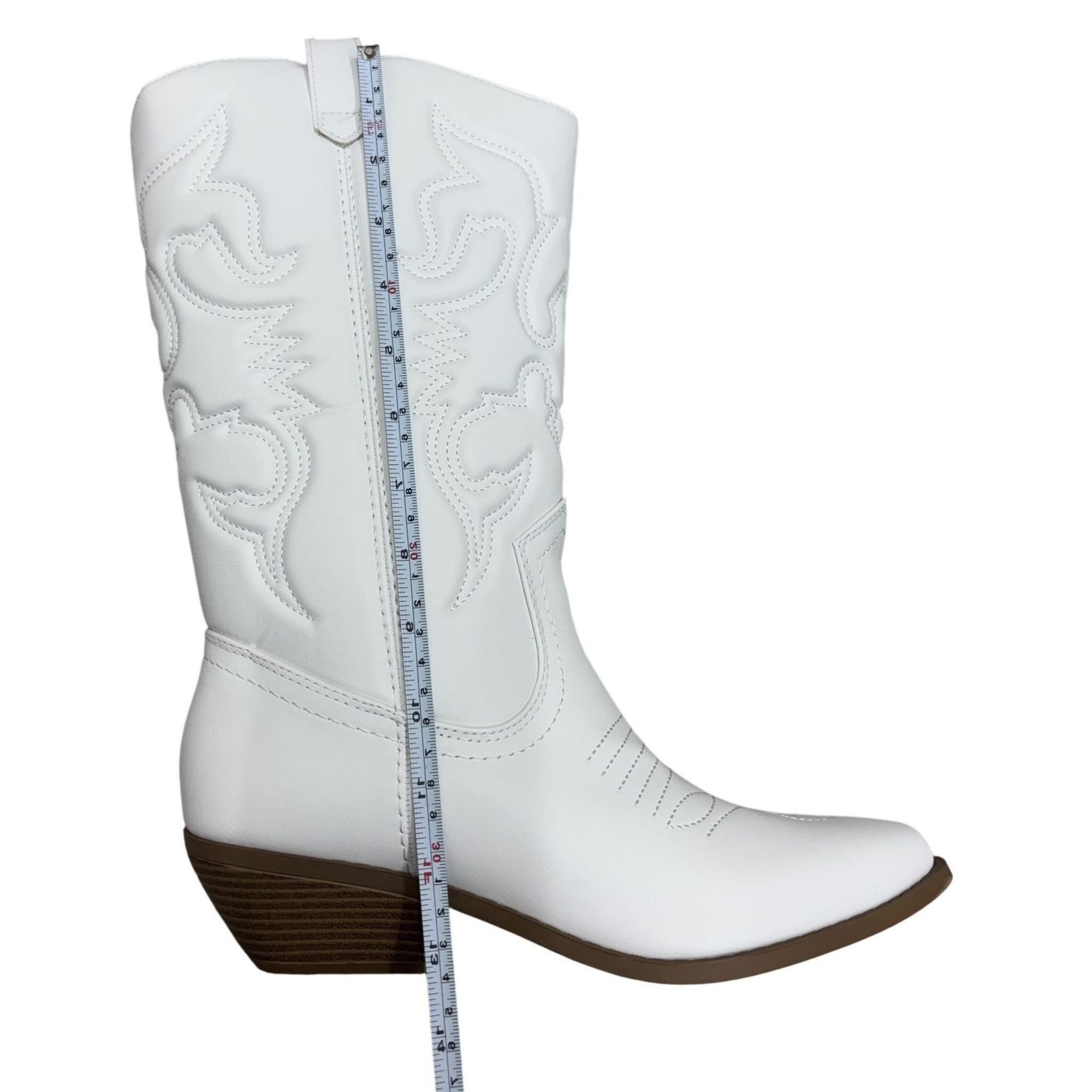 Other SODA / Reno / White / Embroidered / Western Cowgirl Boots / Size US 10 / IT 40 - 8 Thumbnail