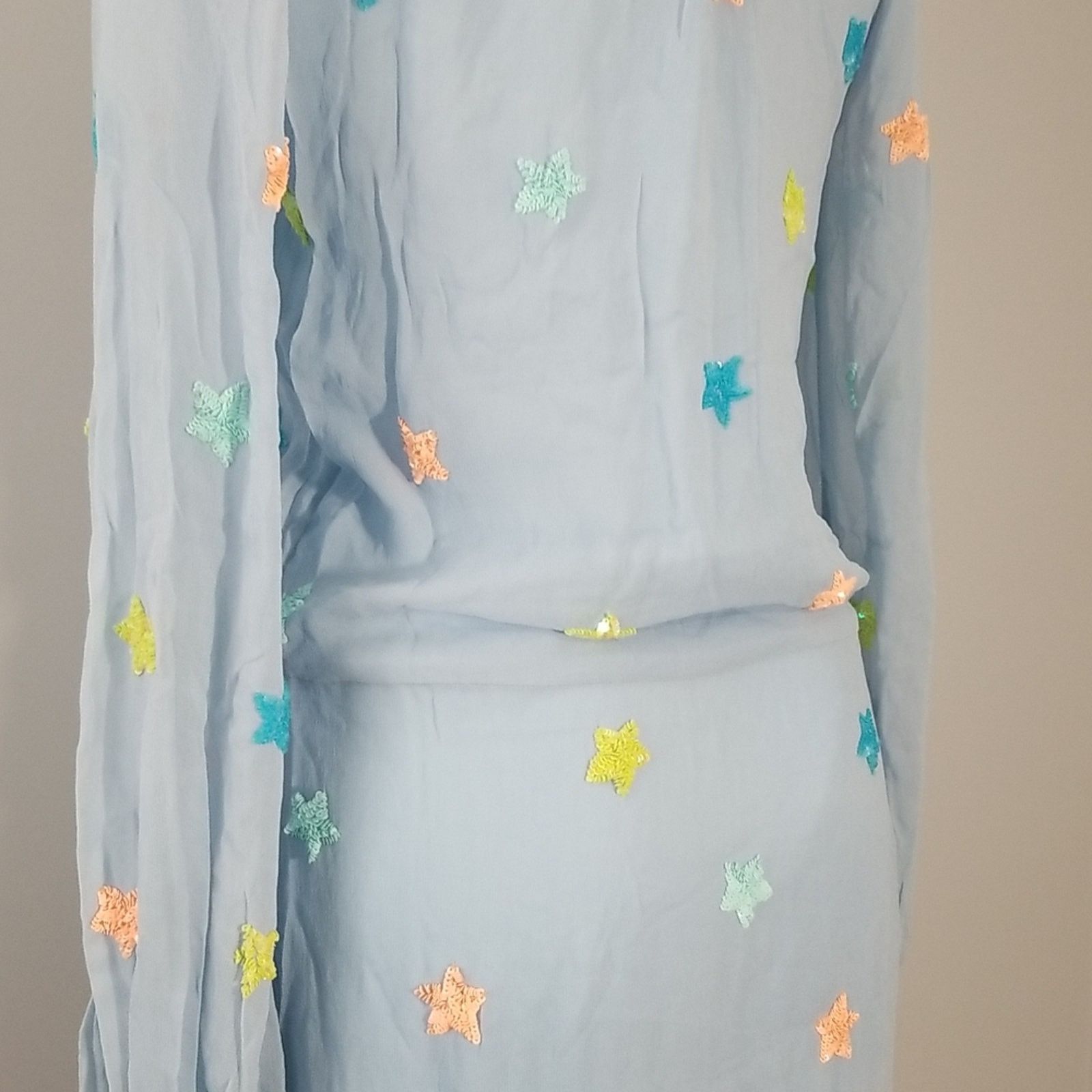 Rococo Sand NWT ROCOCO SAND Georgette Tunic Mini Dress In Blue Size S / US 4 / IT 40 - 6 Thumbnail