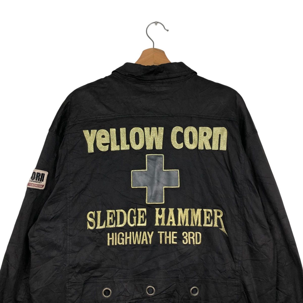 Vintage 🔥VINTAGE BIKER JACKET YELLOW CORN BIG LOGO SLEDGE HAMMER Size US L / EU 52-54 / 3 - 11 Thumbnail