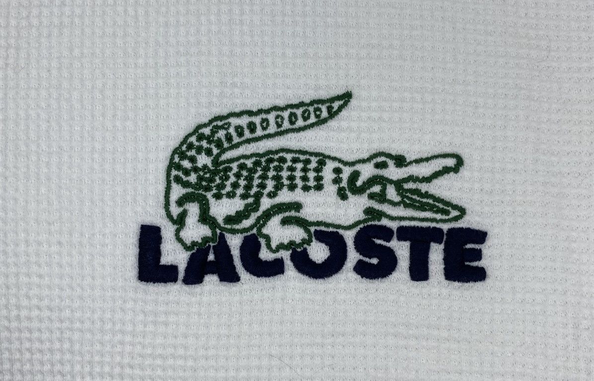 Lacoste Lacoste White Logo Waffle Knit Thermal Long Sleeve Shirt Size US L / EU 52-54 / 3 - 2 Thumbnail