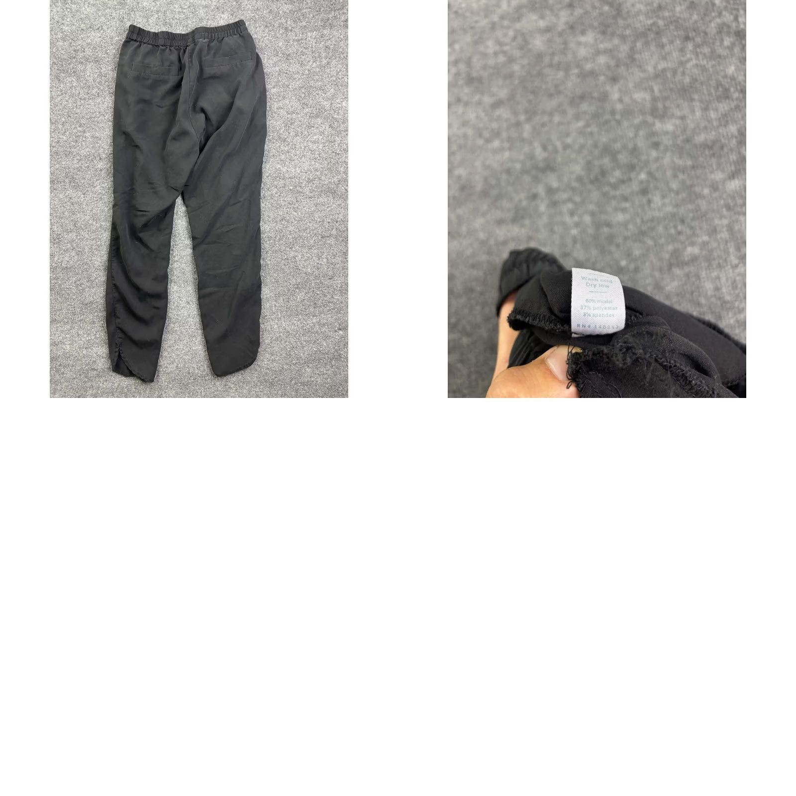 Marine Layer VINTAGE Marine Layer Pants Womens XS Black Modal Jogger Elastic Waist Stretch Tapered Size 26" / US 2 / IT 38 - 8 Thumbnail