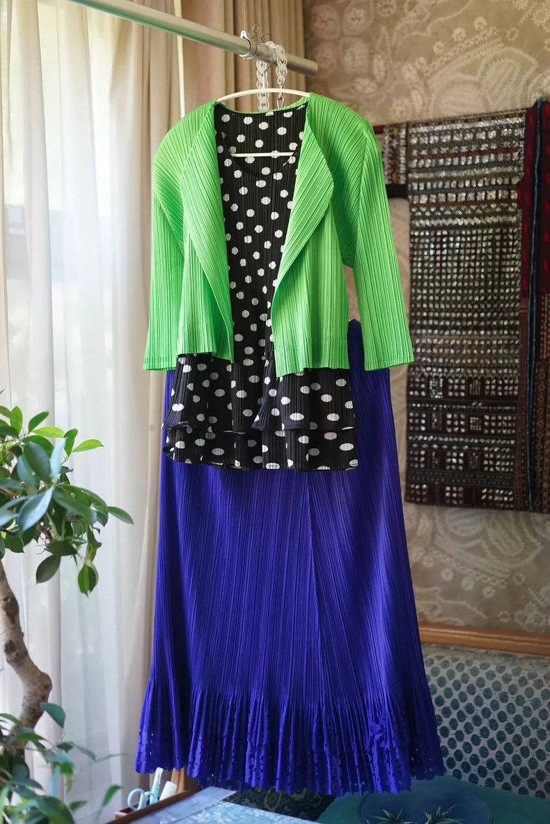 Issey Miyake issey miyake size:3 Green pleated cardigan Size XXS / US 00 / IT 34 - 2 Thumbnail