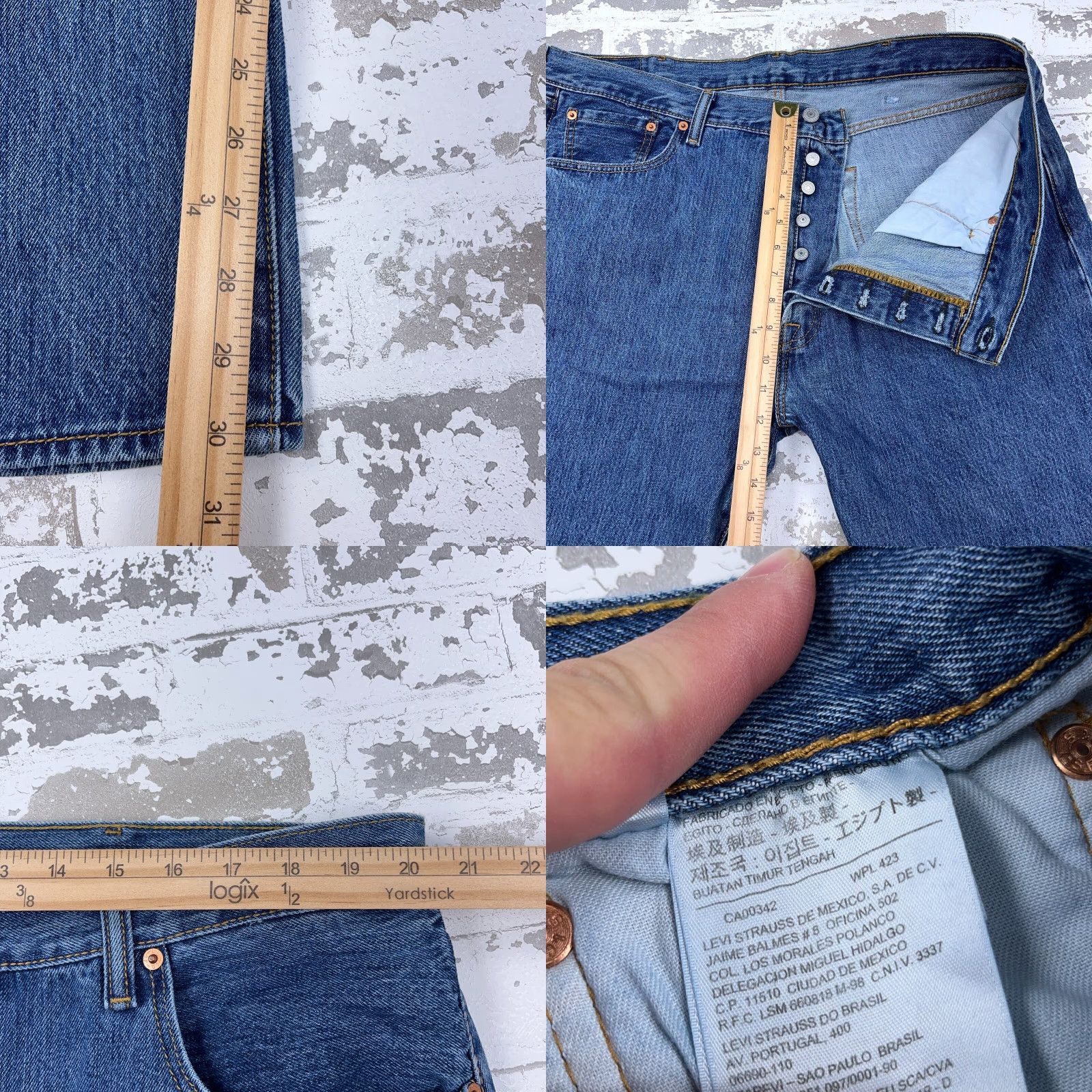 Levi's Levi's 501 Jeans Men 40x32 Straight Regular Medium Wash Blue Button Fly Size US 40 / EU 56 - 8 Thumbnail