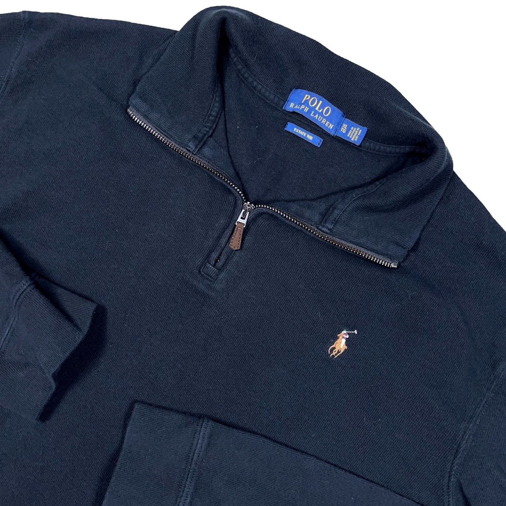 Polo Ralph Lauren Polo Ralph Lauren Sweater Mens XL Black Men Pullover Quarter Zip Estate Rib Flesh Size US XL / EU 56 / 4 - 2 Thumbnail