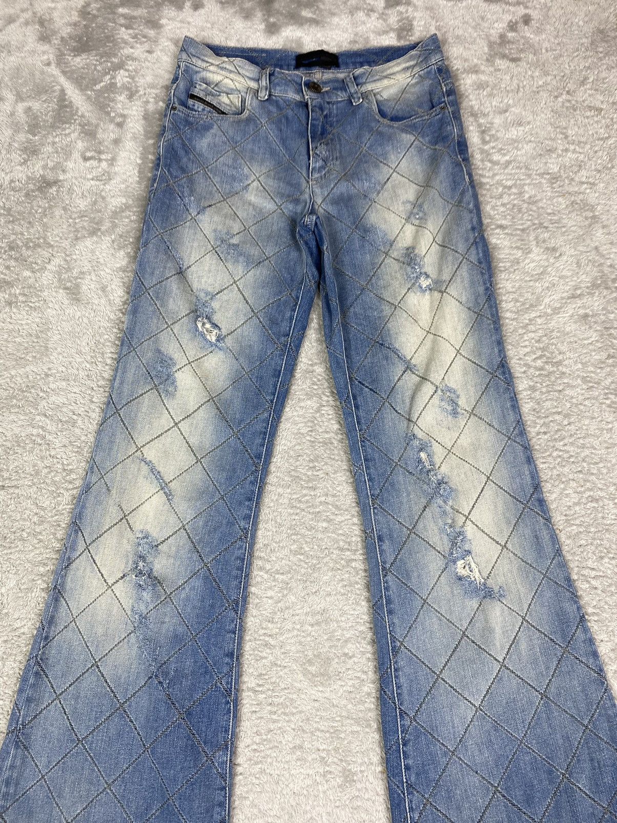 Diesel Diesel Black Gold Flared Distressed Jeans. S0122 Size 26" / US 2 / IT 38 - 3 Thumbnail