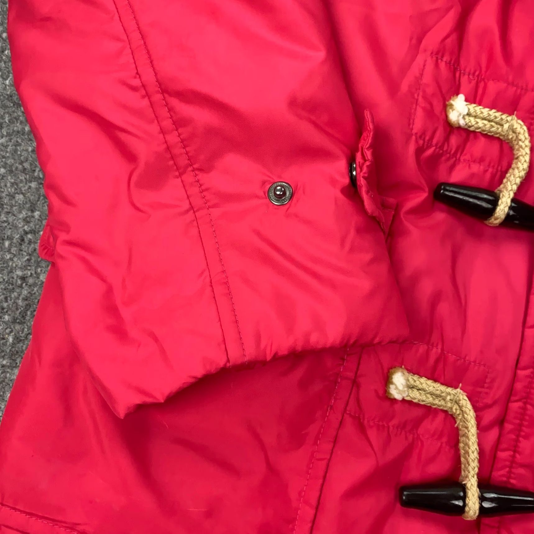 Ralph Lauren VINTAGE Ralph Lauren Sport Jacket Womens Parka Down Berry Floral Pink VTG Winter Coat Toggle Buttons Hooded Full Zip Insulated Windproof Pockets Size S / US 4 / IT 40 - 6 Thumbnail