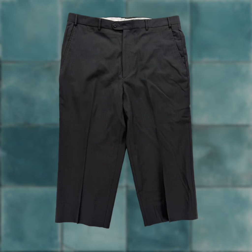 Zanella Zanella Benny Dress Pants Mens 36 Short Black Wool Flat Front Plaid Formal Italy Size US 36 / EU 52 - 1 Thumbnail