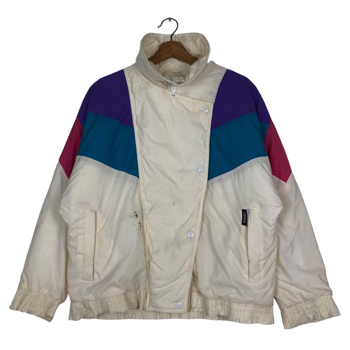 Japanese Brand 🔥Vintage Biker Jacket Aspen Japan Mix Colour Streetwear Size US M / EU 48-50 / 2 - 1 Thumbnail