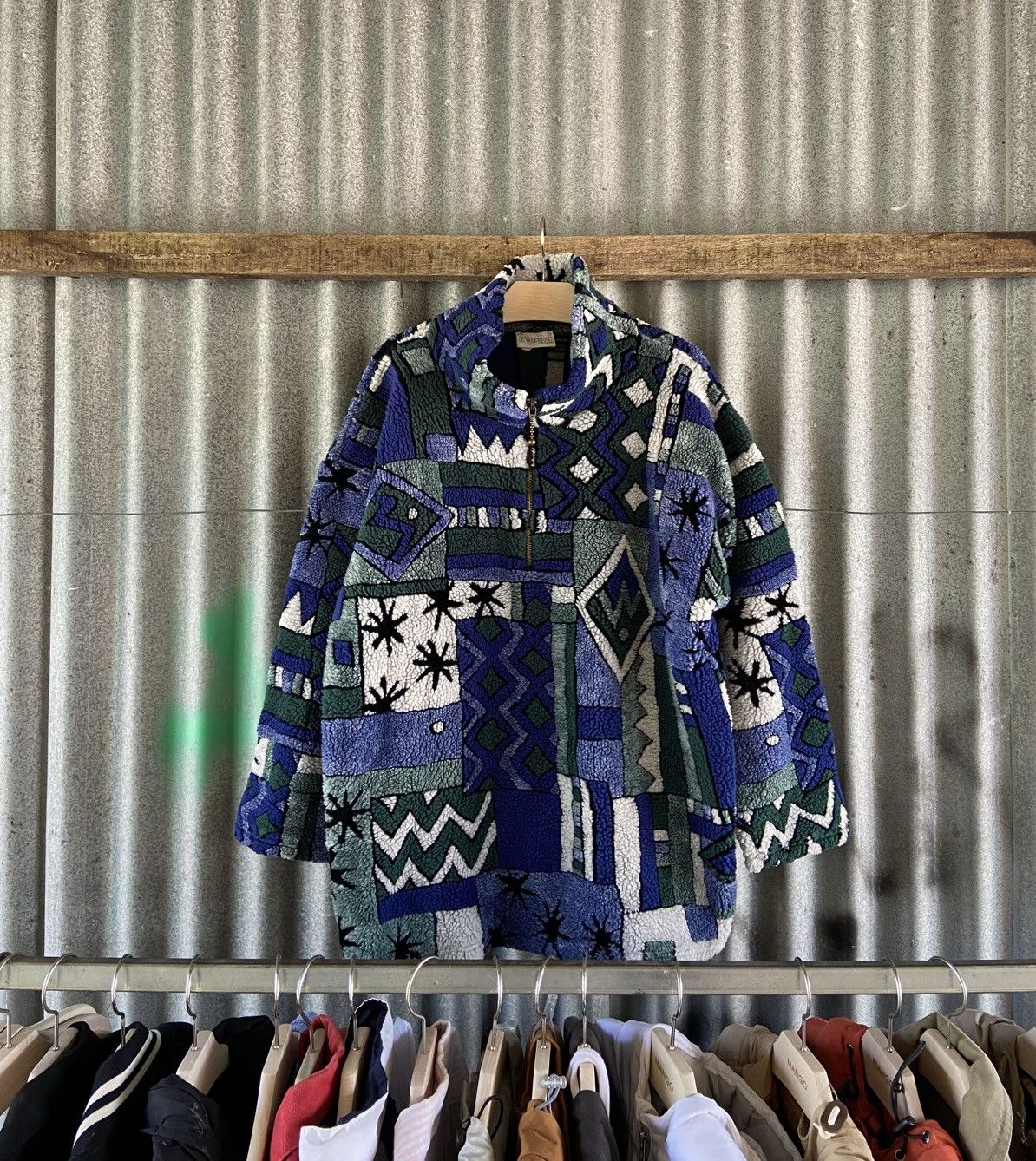 Other × Vintage AE WEEKENDS ABSTRACT FLEECE SHERPA JACKET Size US L / EU 52-54 / 3 - 1 Thumbnail
