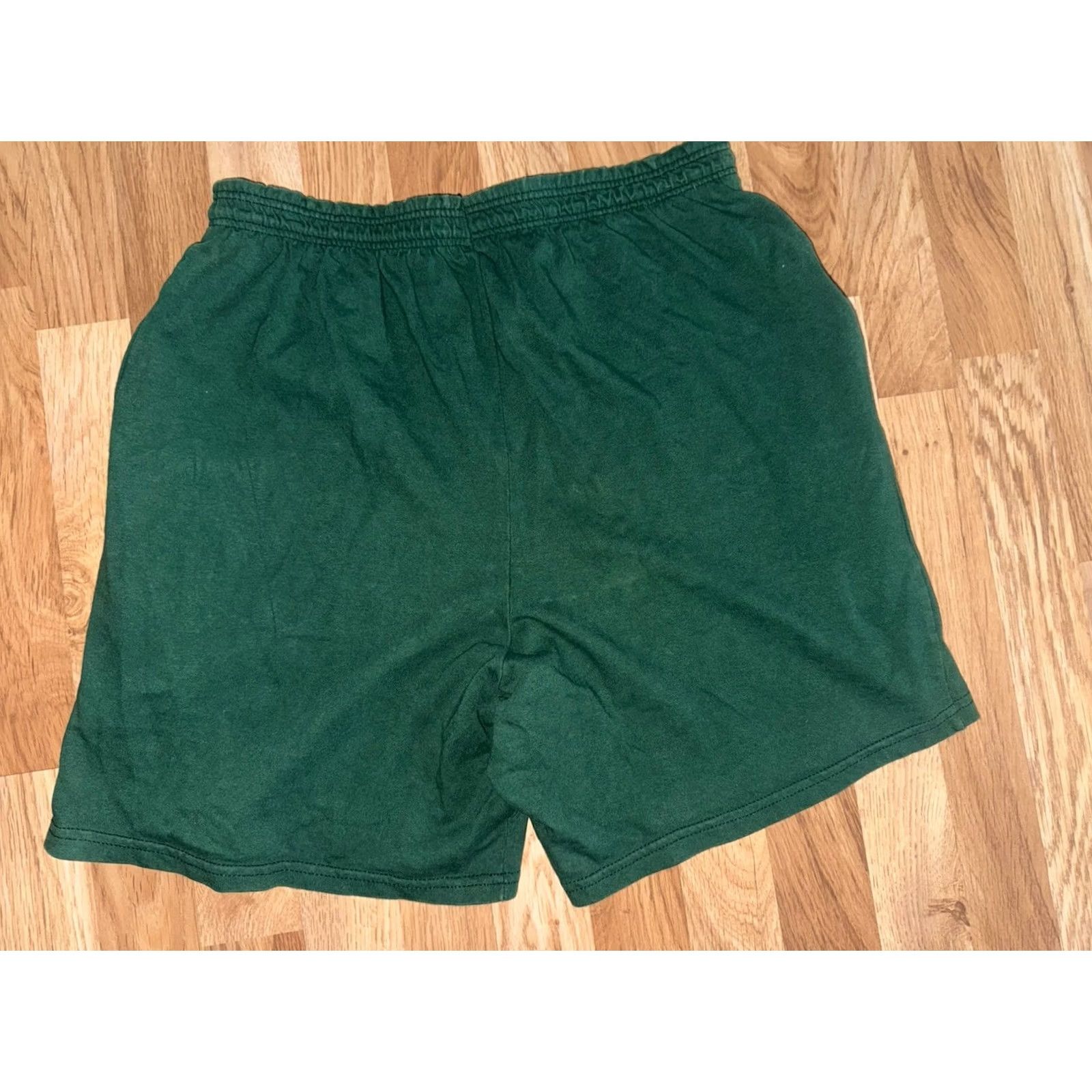 Vintage VINTAGE Majestic Gym Shorts Mens L Green Miami Hurricanes Drawstring EUC Size US 33 - 3 Thumbnail