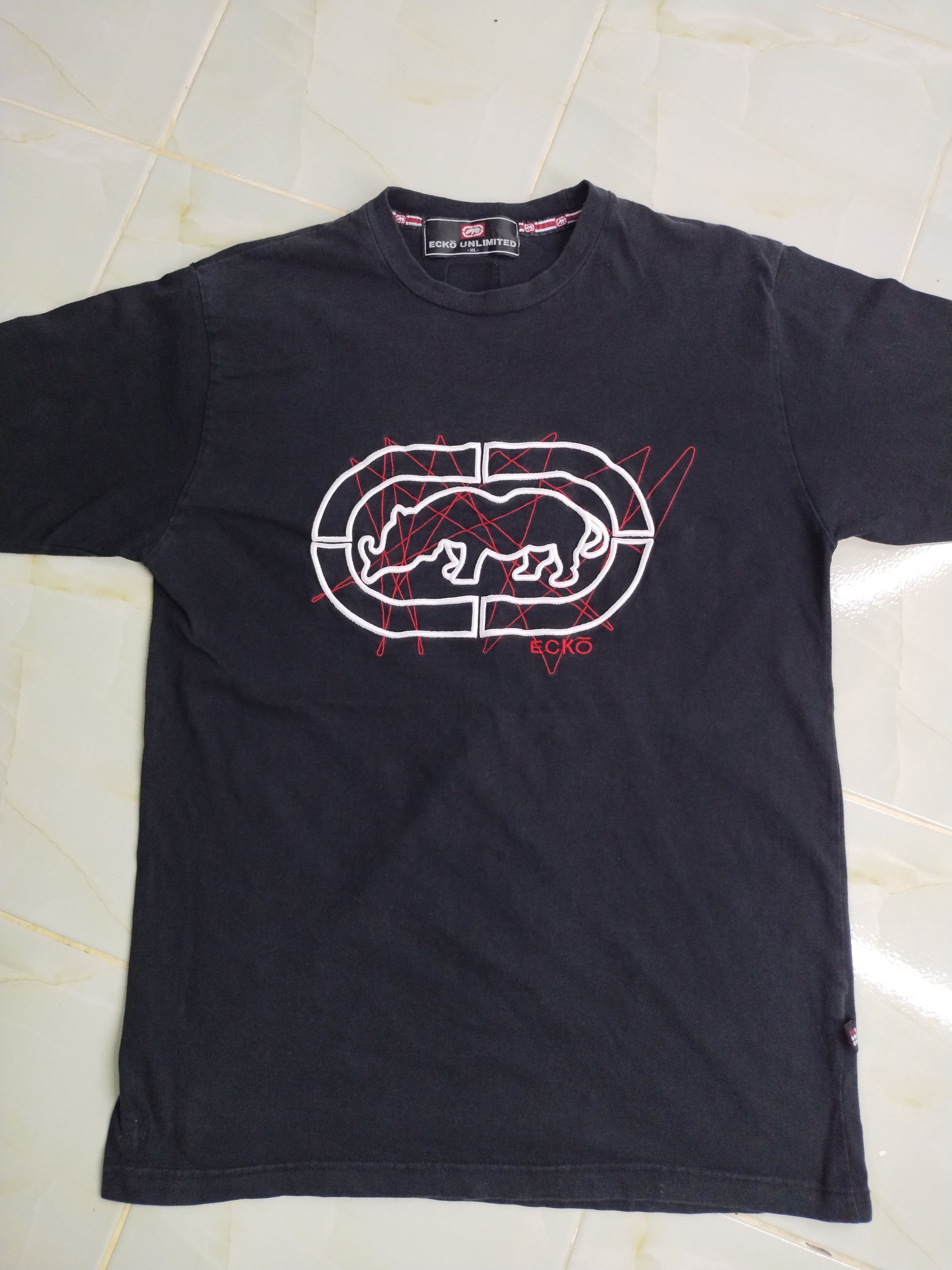 Vintage Ecko Unltd. Embroidered Logo Shirt Tee Rare