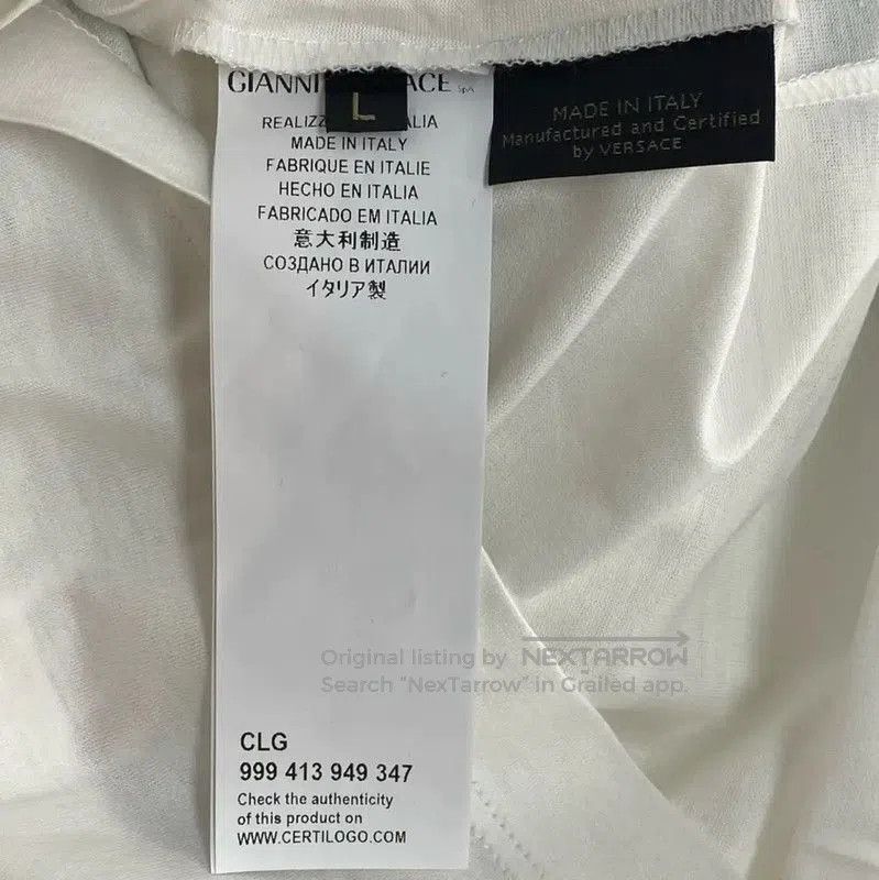 Versace Versace Men's White Cotton Short Sleeve Tee . Size US L / EU 52-54 / 3 - 5 Thumbnail