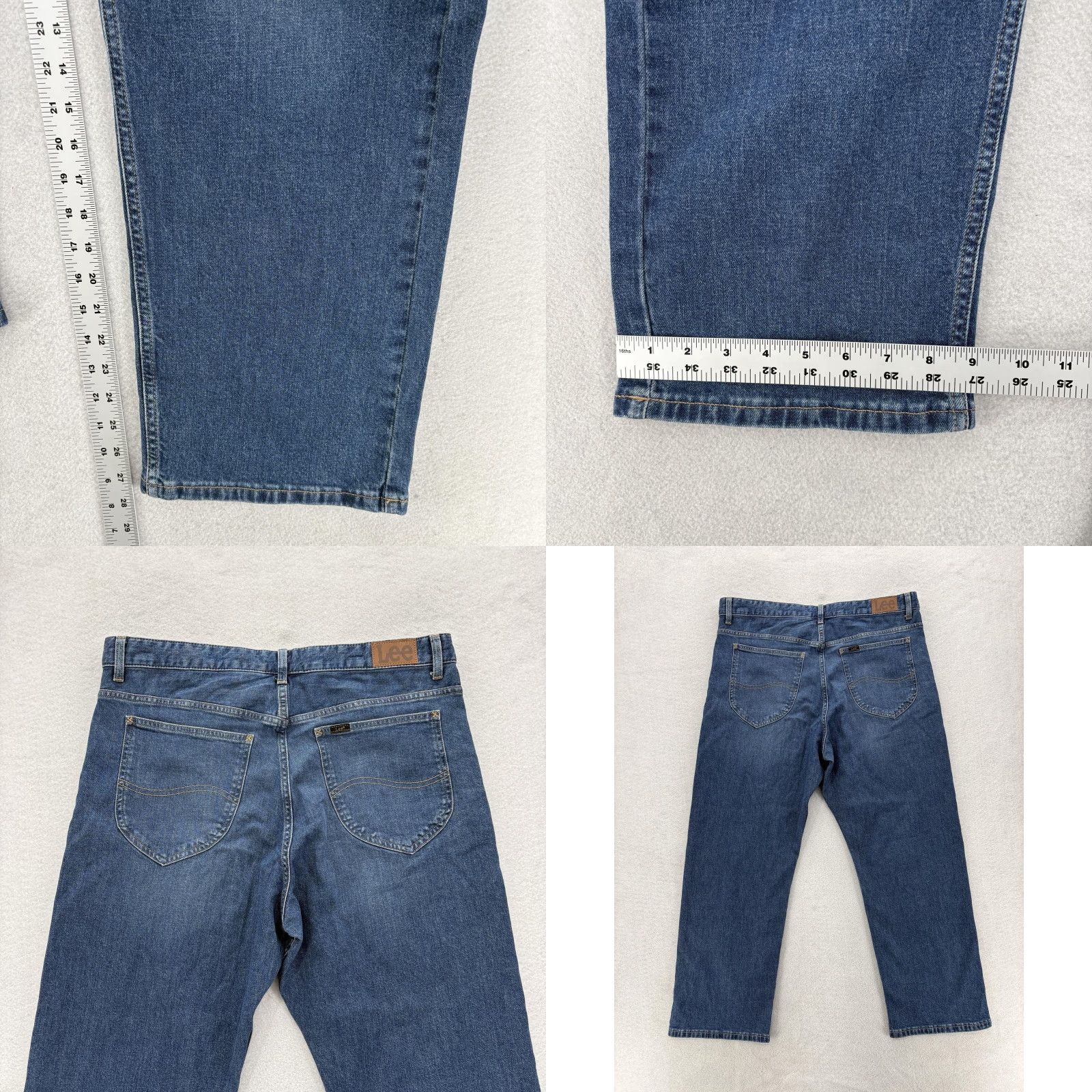 Lee Lee Heritage Straight Jeans Womens 16 Blue Medium Wash High Rise Stretch NWT Size 38" / US 16 / IT 52 - 8 Thumbnail