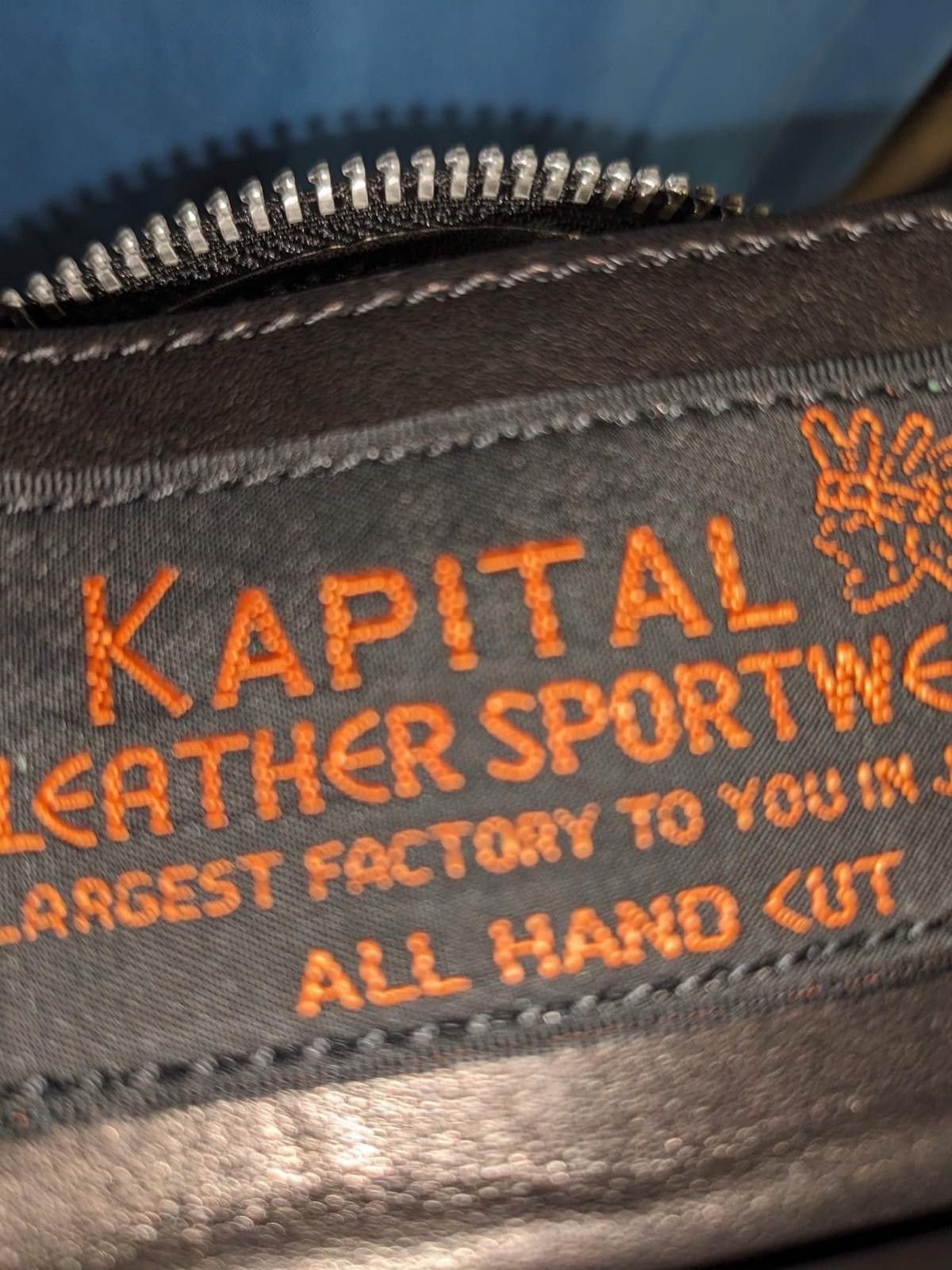 Kapital KAPITAL THUMBS UP BONE HAND ZIP LEATHER WALLET BLACK Size ONE SIZE - 8 Thumbnail