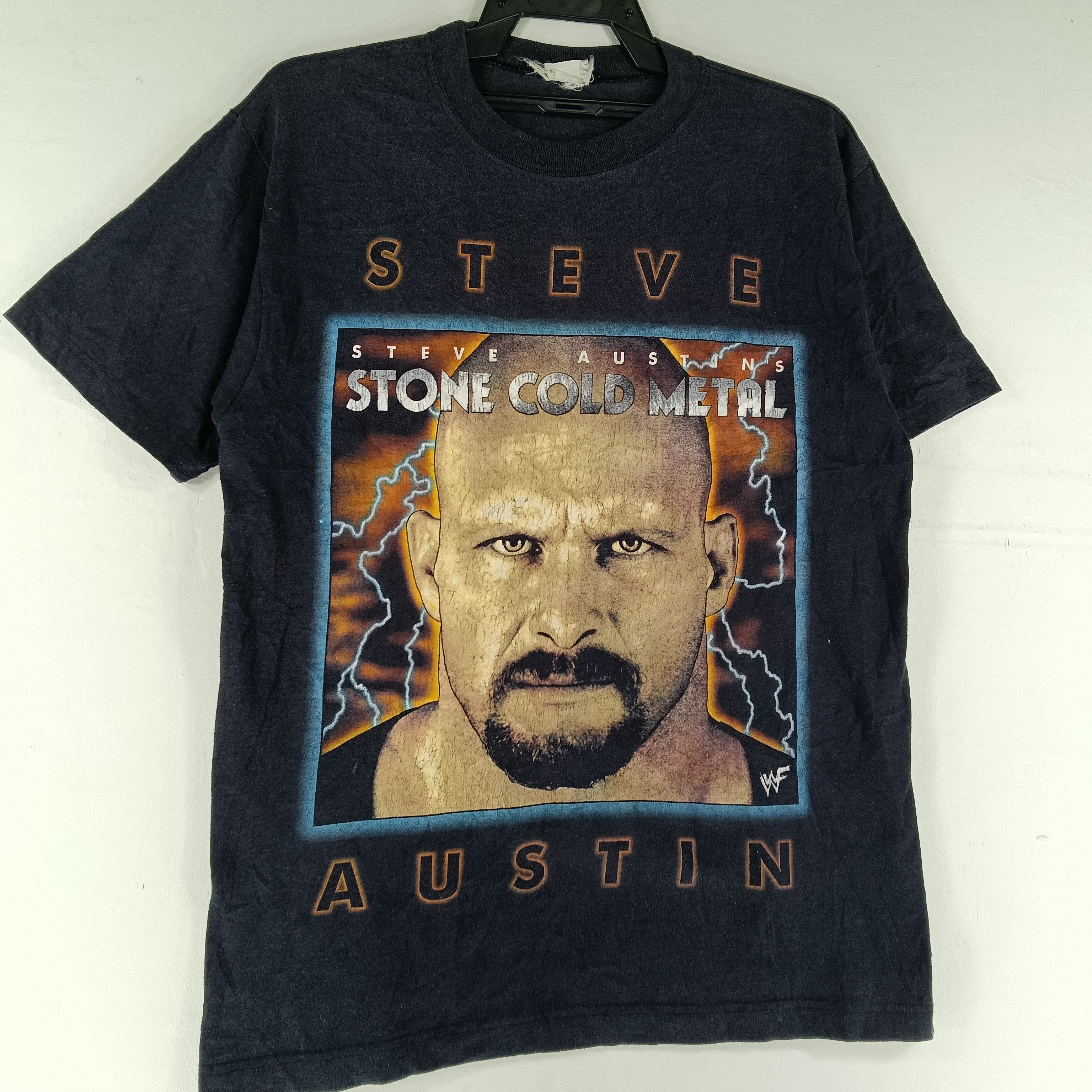 Vintage Vintage 90's Stone Cold Steve Austin Black Medium T Shirt Size US M / EU 48-50 / 2 - 3 Thumbnail