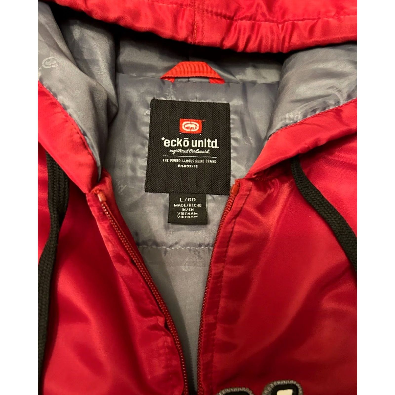Ecko Unltd. VINTAGE Ecko Unltd Varsity Jacket Full Zip Hoodie Mens Size L Red 90s Y2K Punk Hip Hop Grunge Skater Vintage Mens Size US L / EU 52-54 / 3 - 2 Thumbnail