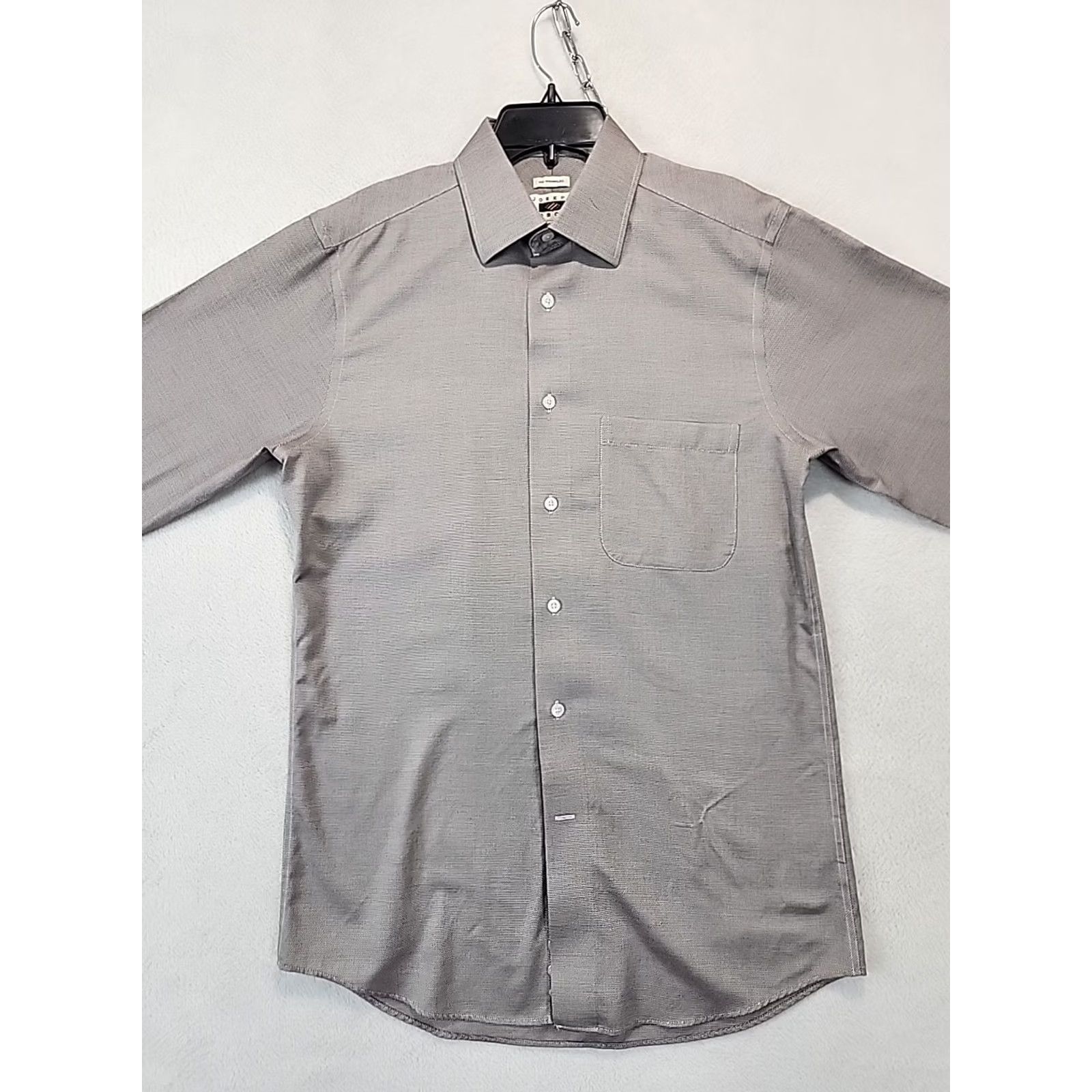 Joseph Abboud Joseph Abboud Brown Geometric Print Dress Shirt Mens 15 32/33 Long Sleeve Barrel Cuff Button Office Shirt Size 40R - 3 Thumbnail